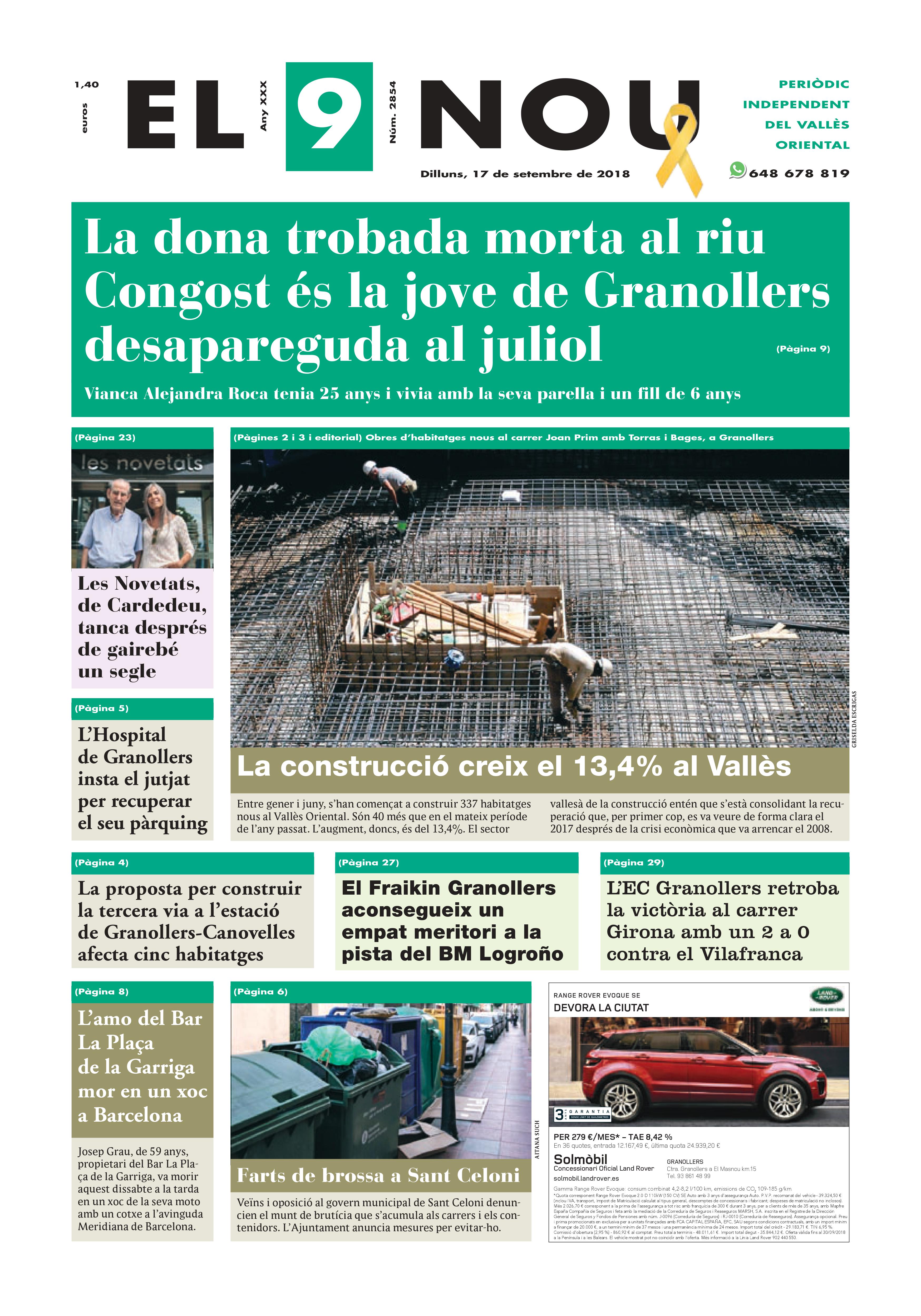 Primera plana EL 9 NOU 17_09_18 Vallès