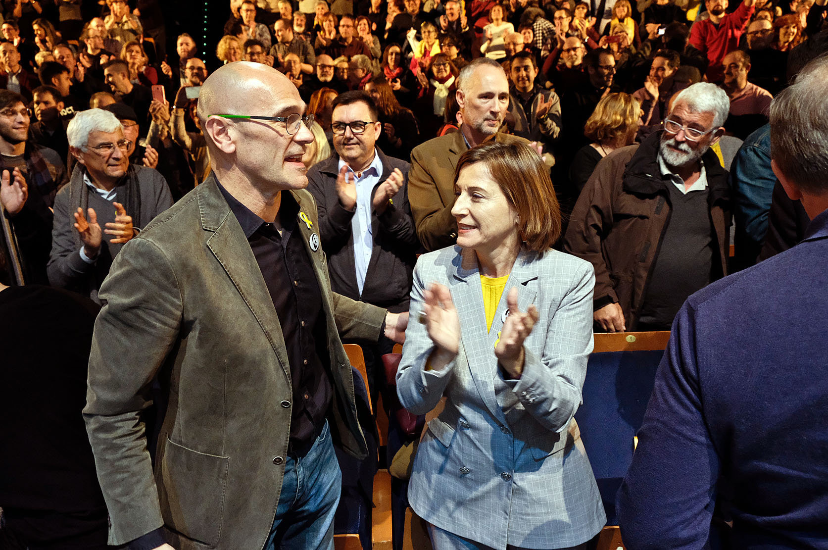 Romeva, amb Forcadell el 14 de desembre de 2017 en un acte electoral a Granollers