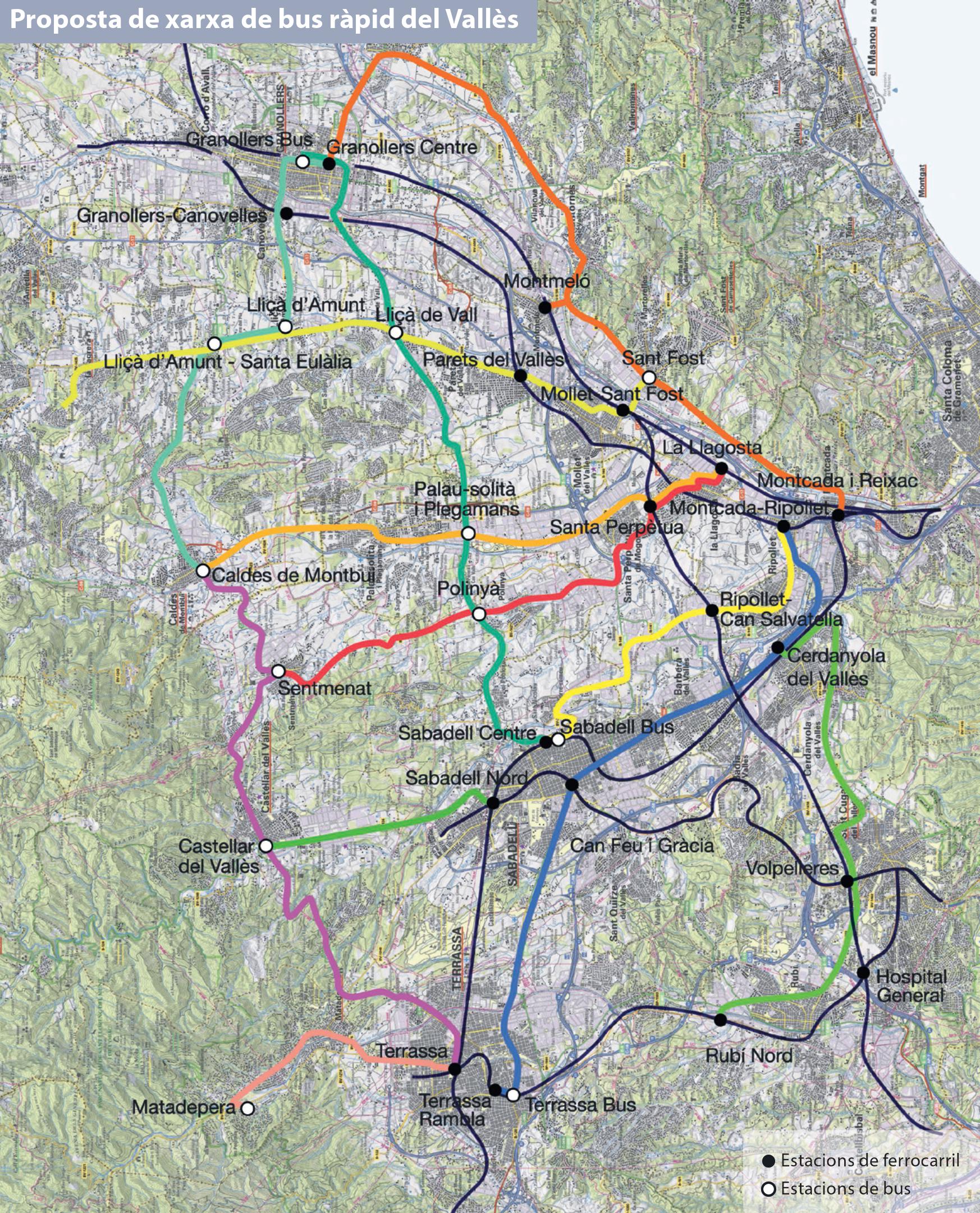 El mapa de la proposta de bus ràpid