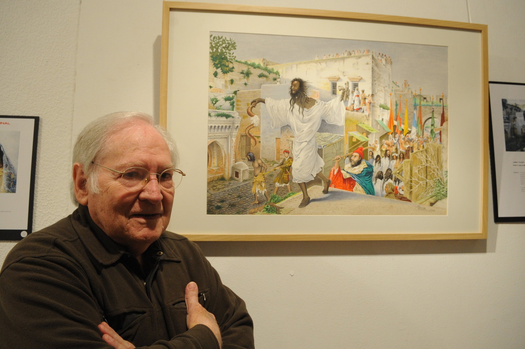 Ramon Dameson en la darrera exposició que va fer a  la Garriga