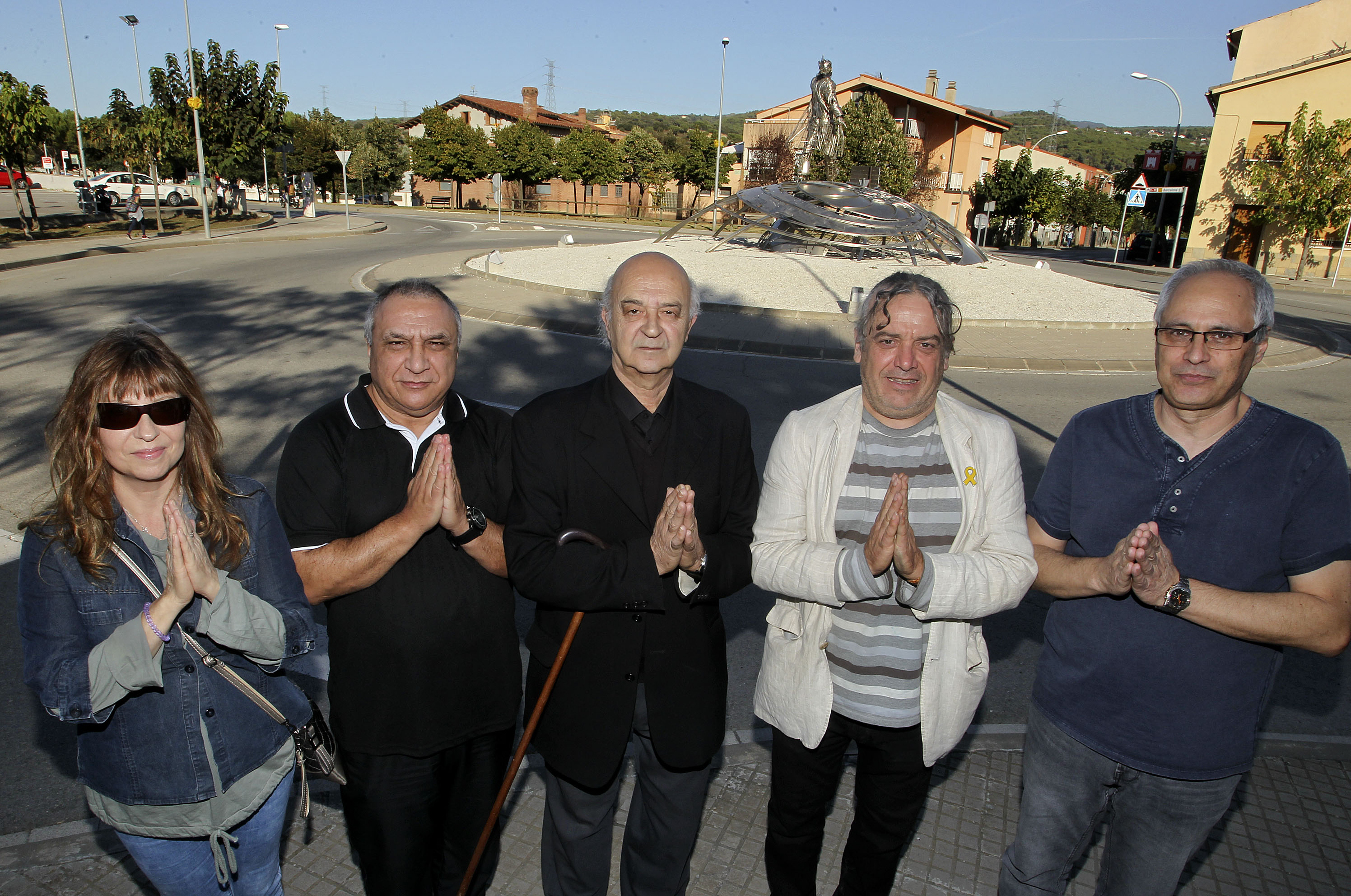 M. Mercè Pardo, Benito Márquez, Josep A. Díaz, José Manuel Aguilera i Jaume Simón, la setmana passada a Centelles