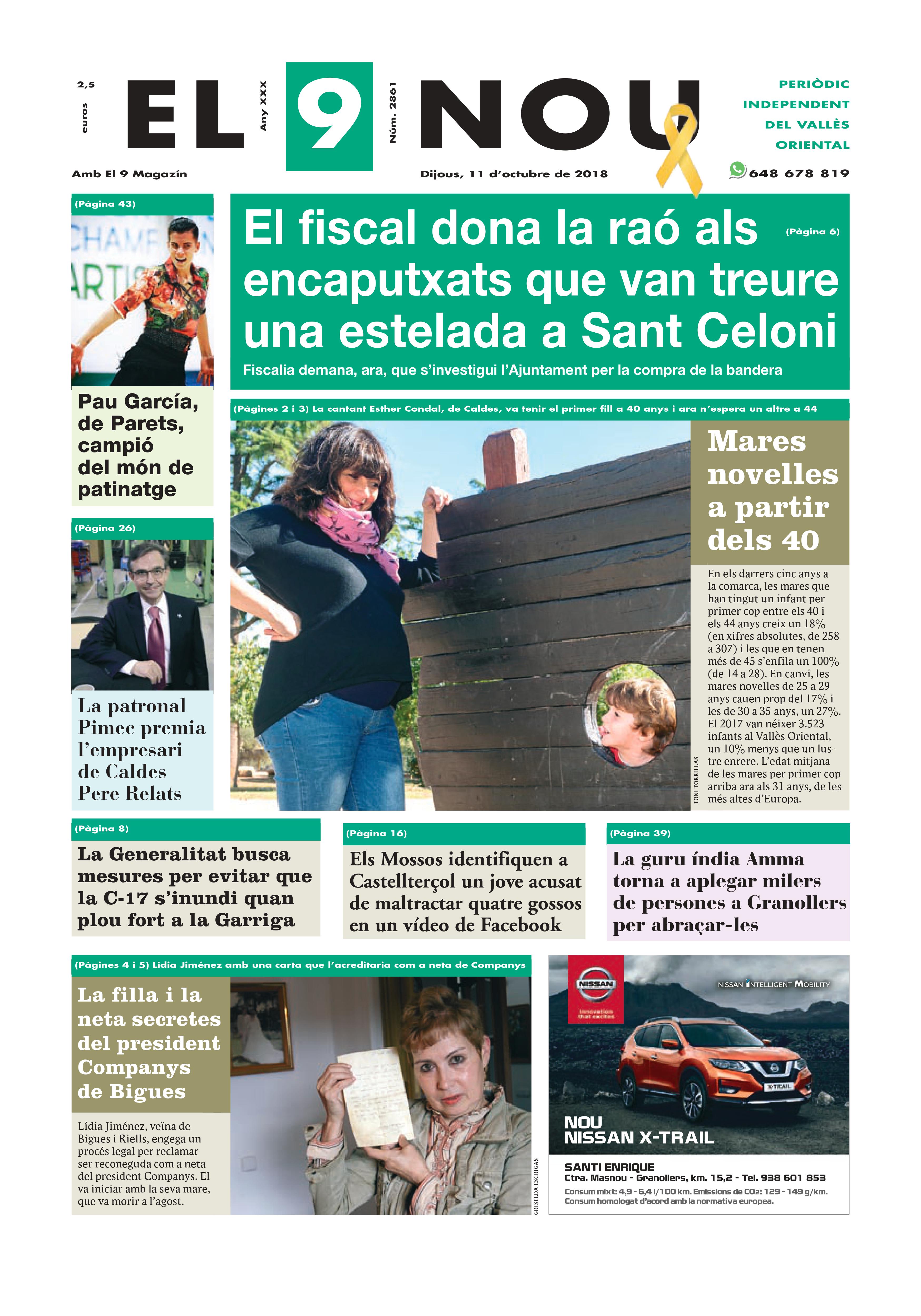 Primera plana EL 9 NOU 11_10_18 Vallès