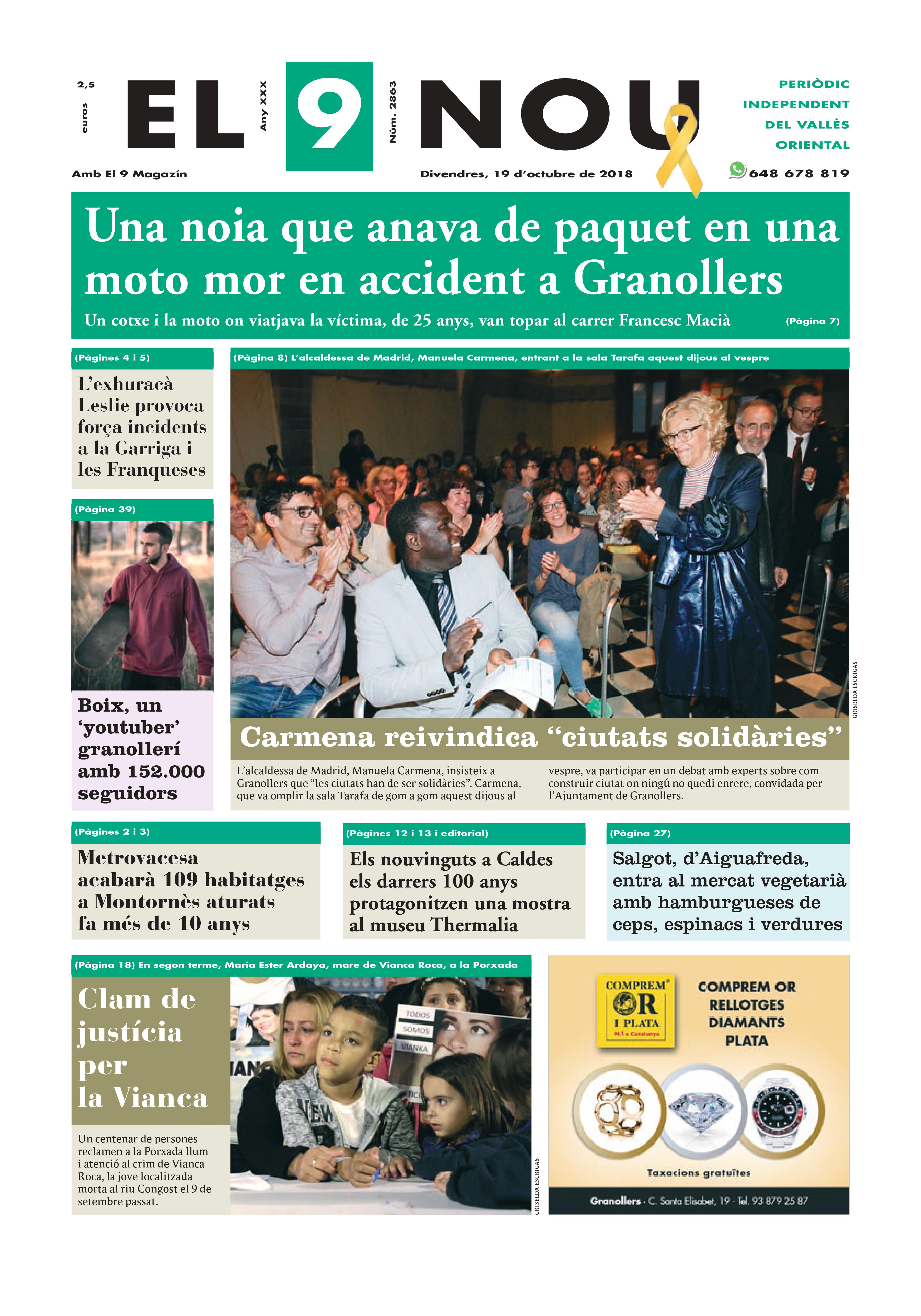 Primera plana EL 9 NOU 19_10_18 Vallès