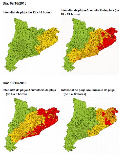 Els mapes de risc per avui i demà