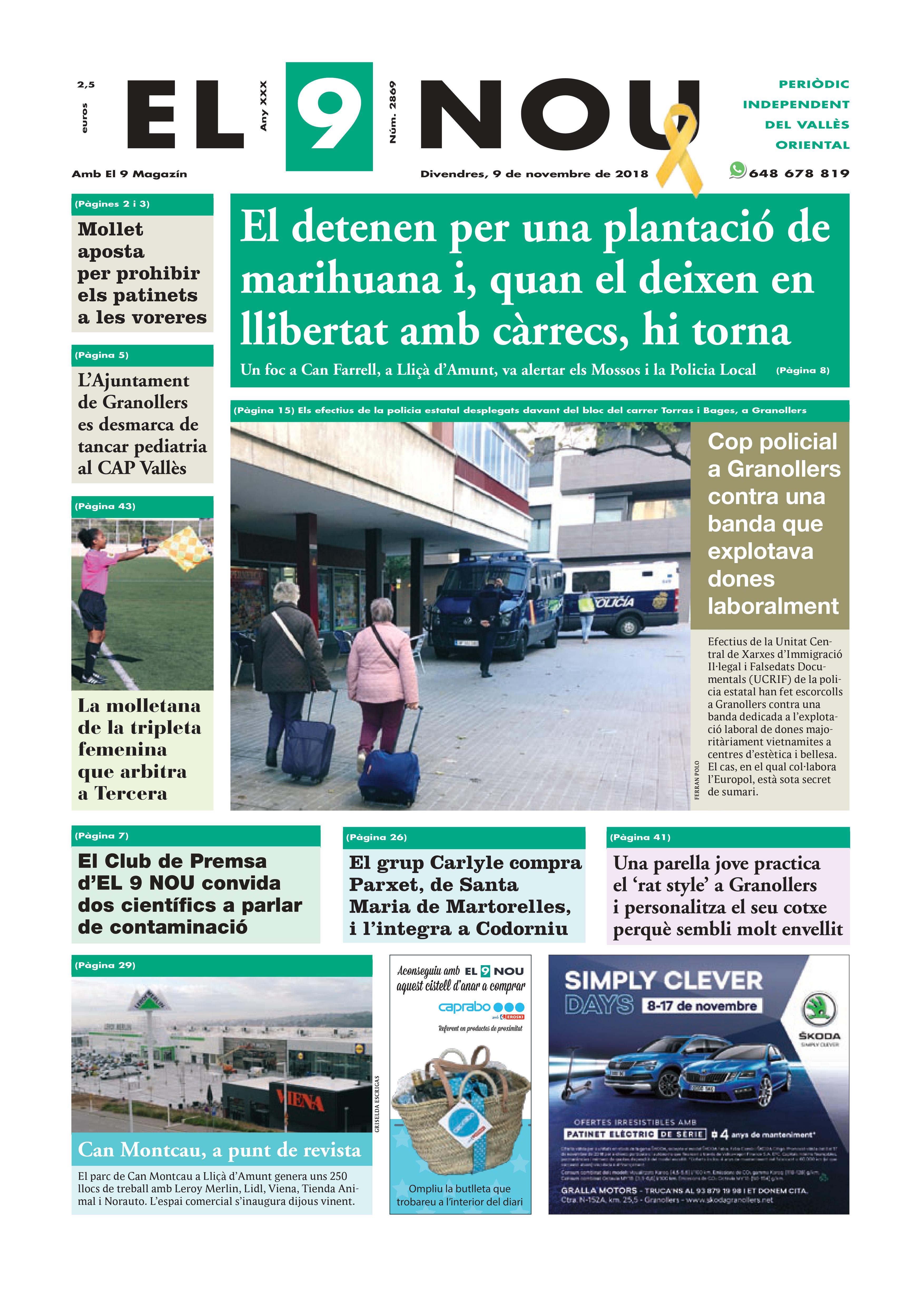 Primera plana EL 9 NOU 09_11_18 Vallès