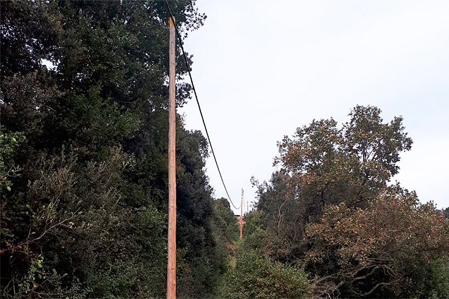 Un exemple de línia amb cable trenat