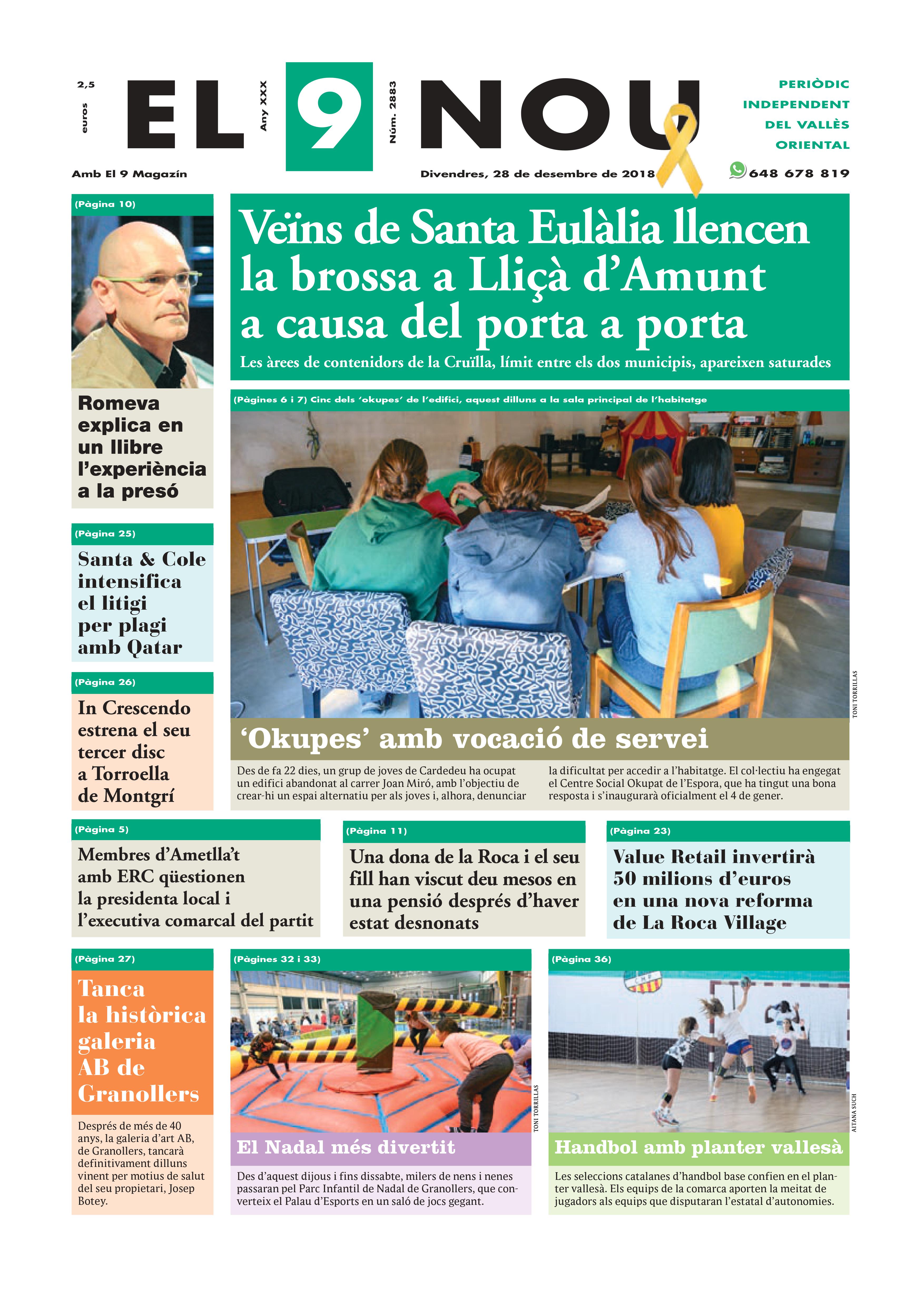 Primera Plana EL 9 NOU 28_12_18 Vallès