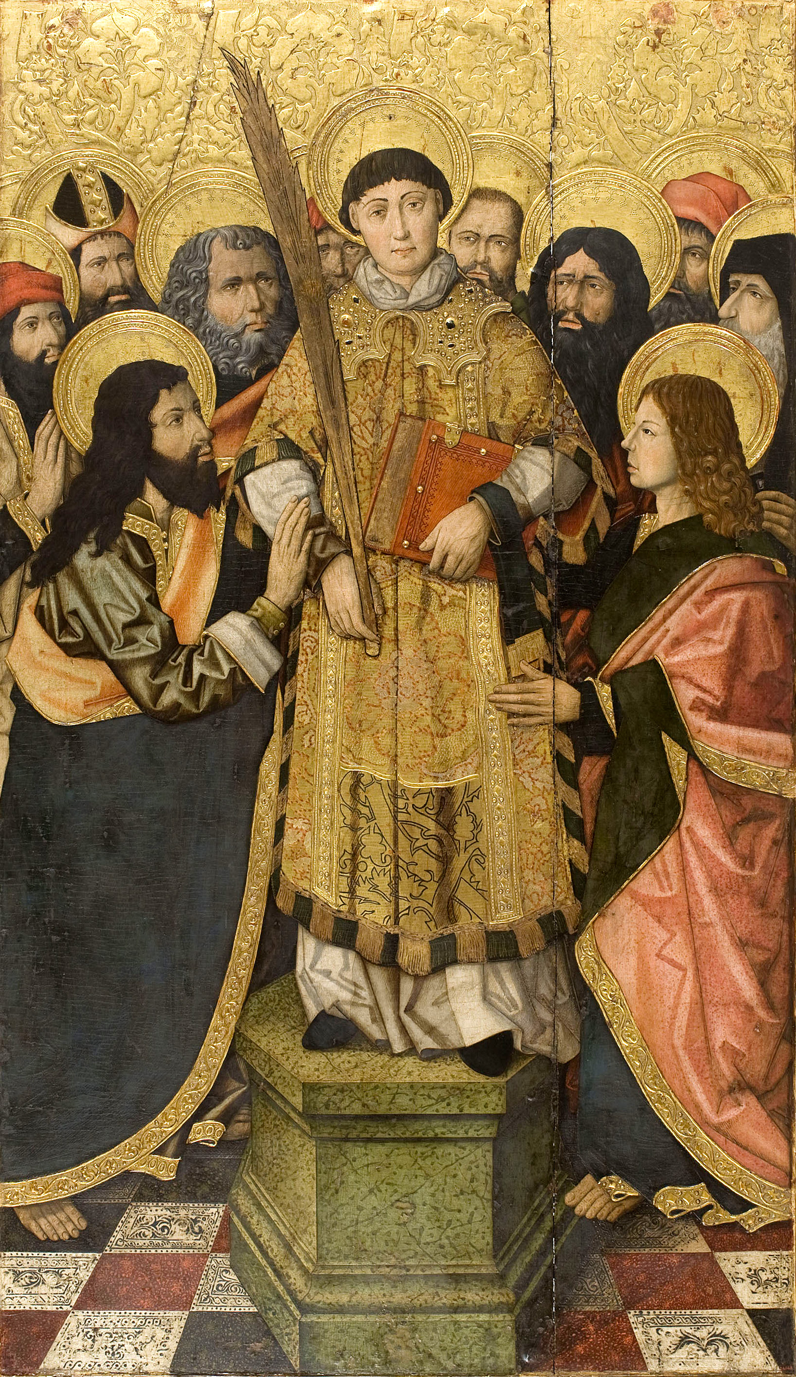 La glorificació de sant Esteve pels apòstols, una de les peces del retaule