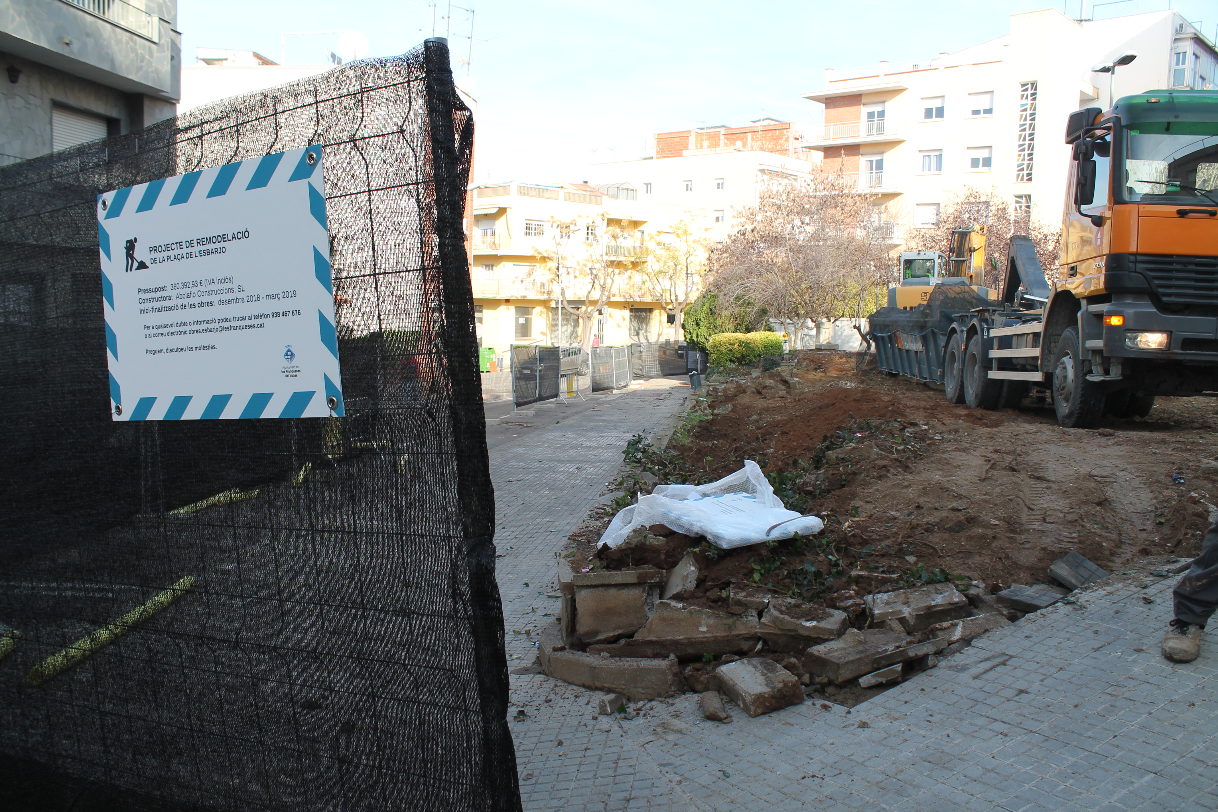 Recentment han començat les obres de remodelació de la plaça de l'Esbarjo, a Bellavista