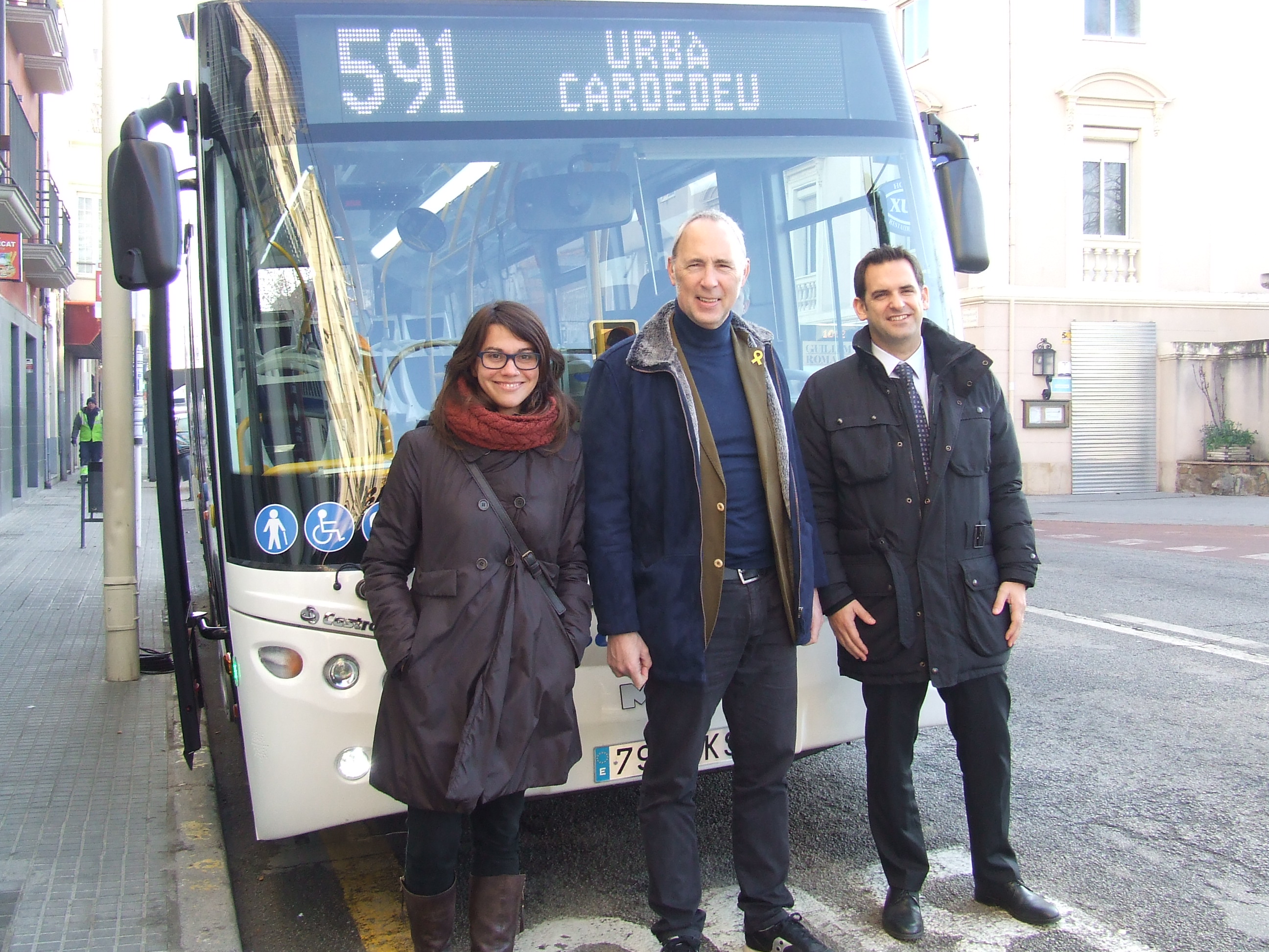 La presentació del nou vehicle que es va incorporar al servei de bus urbà de Cardedeu el gener de 2019