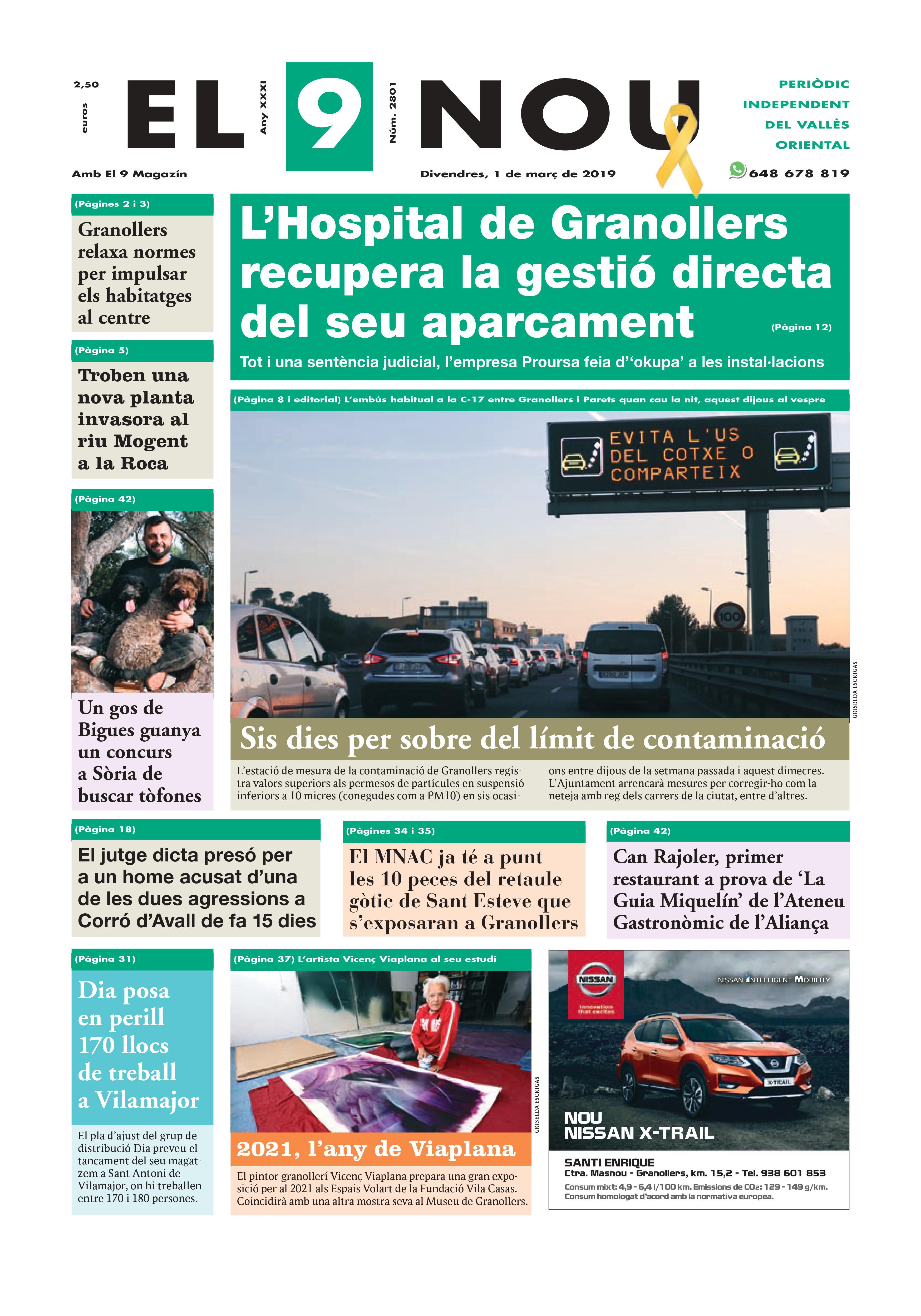 Primera plana EL 9 NOU 01_03_19 Vallès