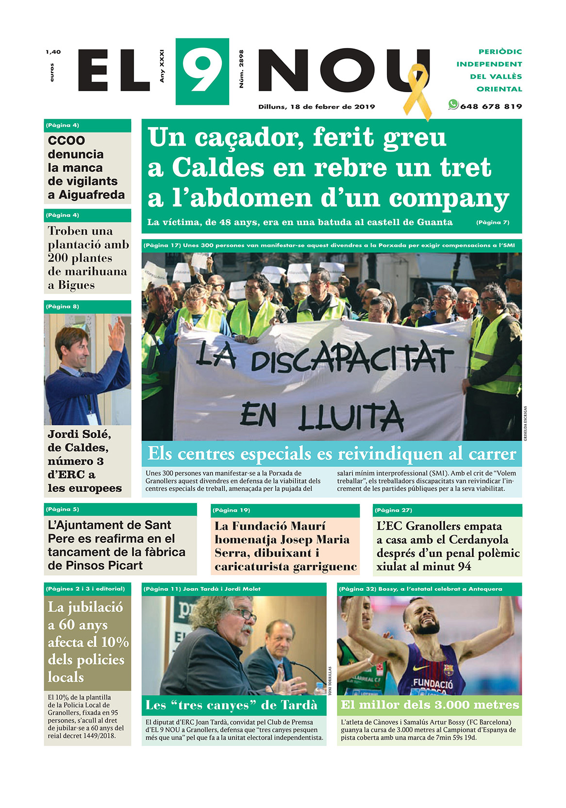 Primera plana EL 9 NOU 18_02_19 Vallès_