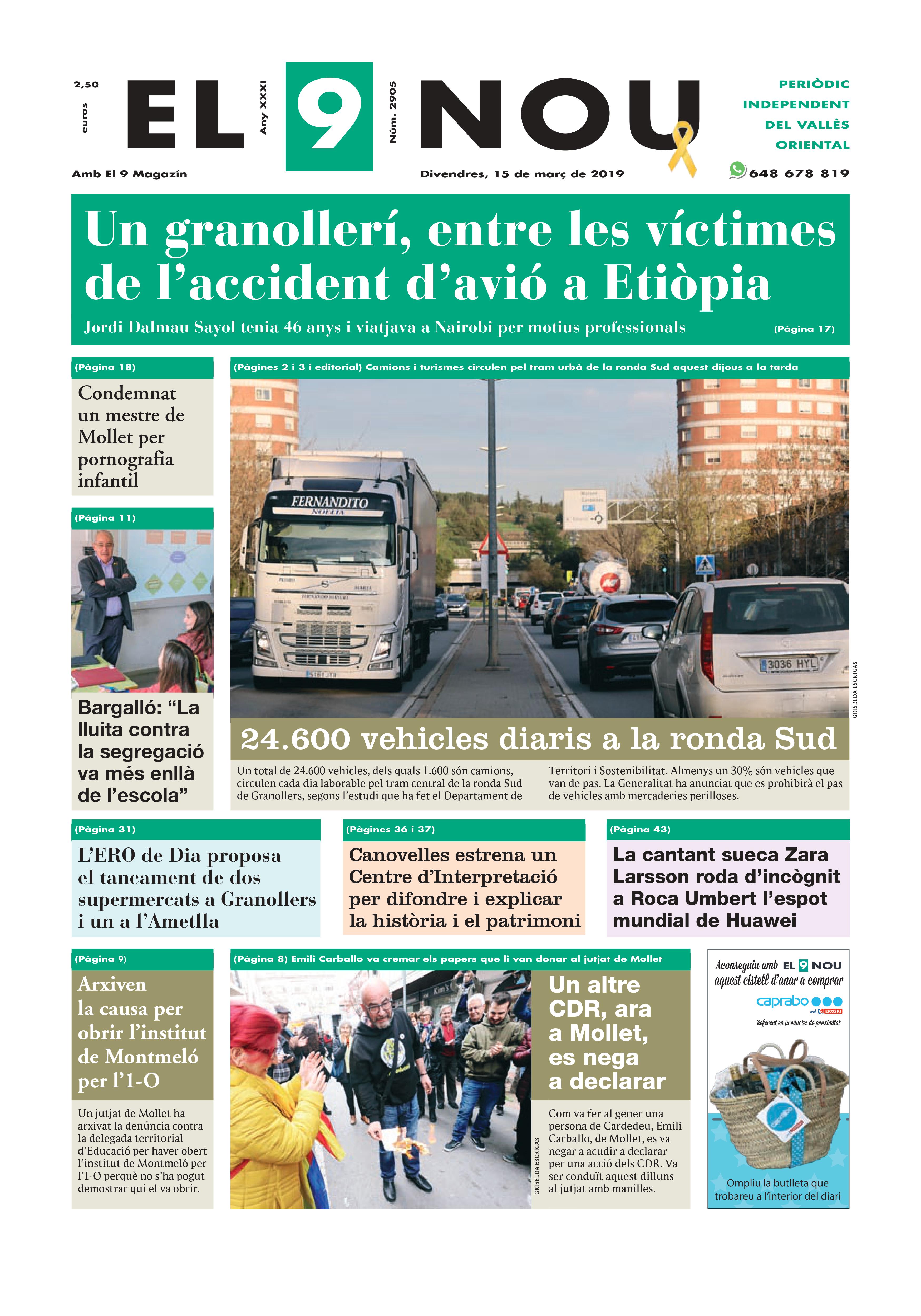 Primera Plana EL 9 NOU 15_03_19 Vallès
