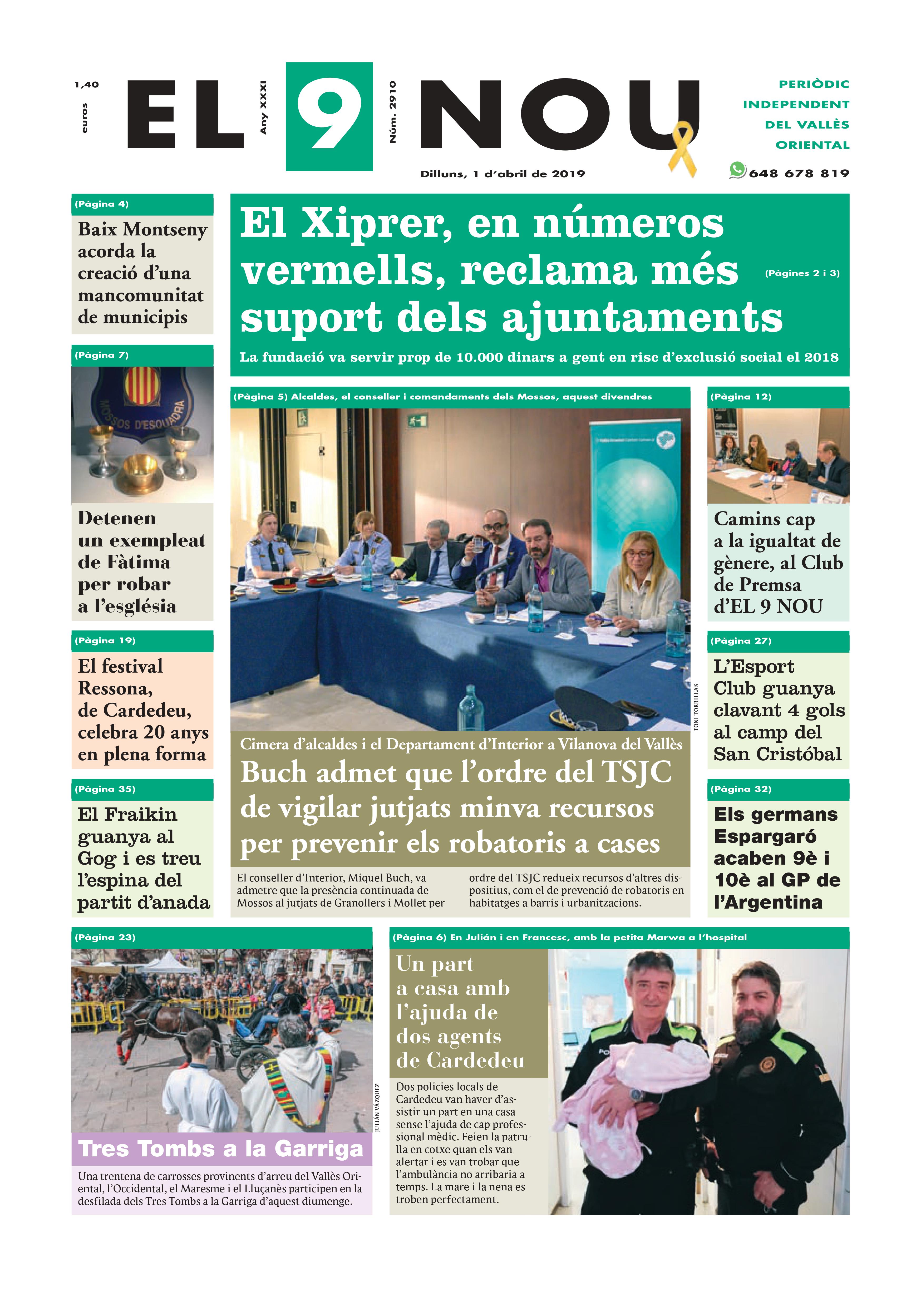 Primera plana EL 9 NOU 01_04_19 Vallès