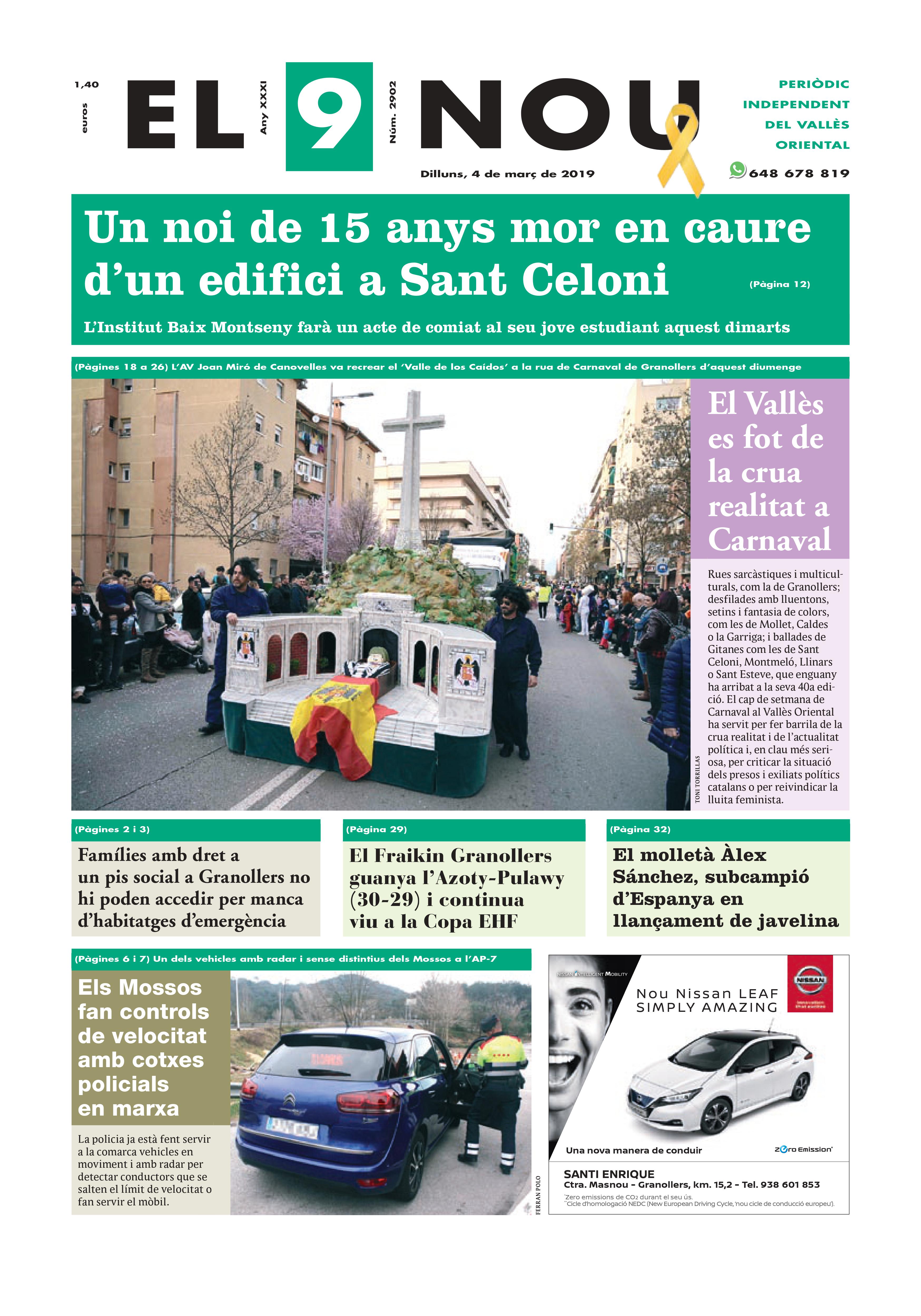 Primera plana EL 9 NOU 04_03_19 Vallès