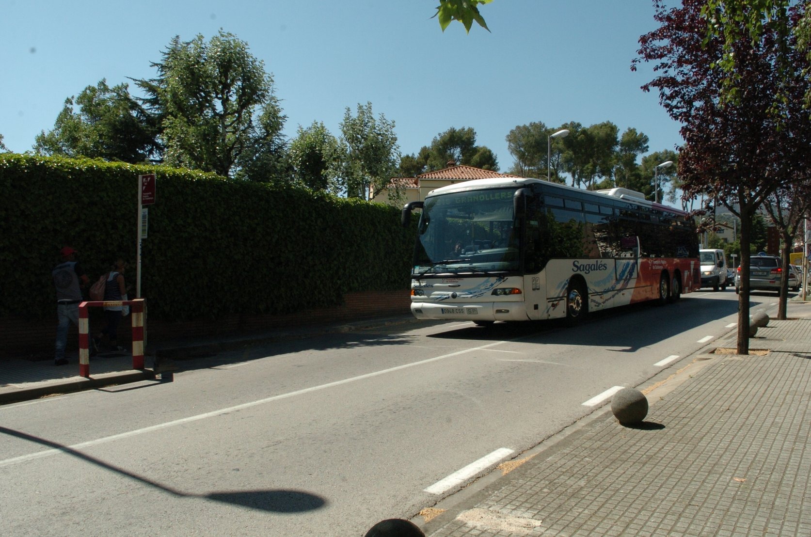 Les prades del bus interurbà són un dels punts de connexió previstos. A la foto, la de la carretera de Barcelona, davant de Can Quico