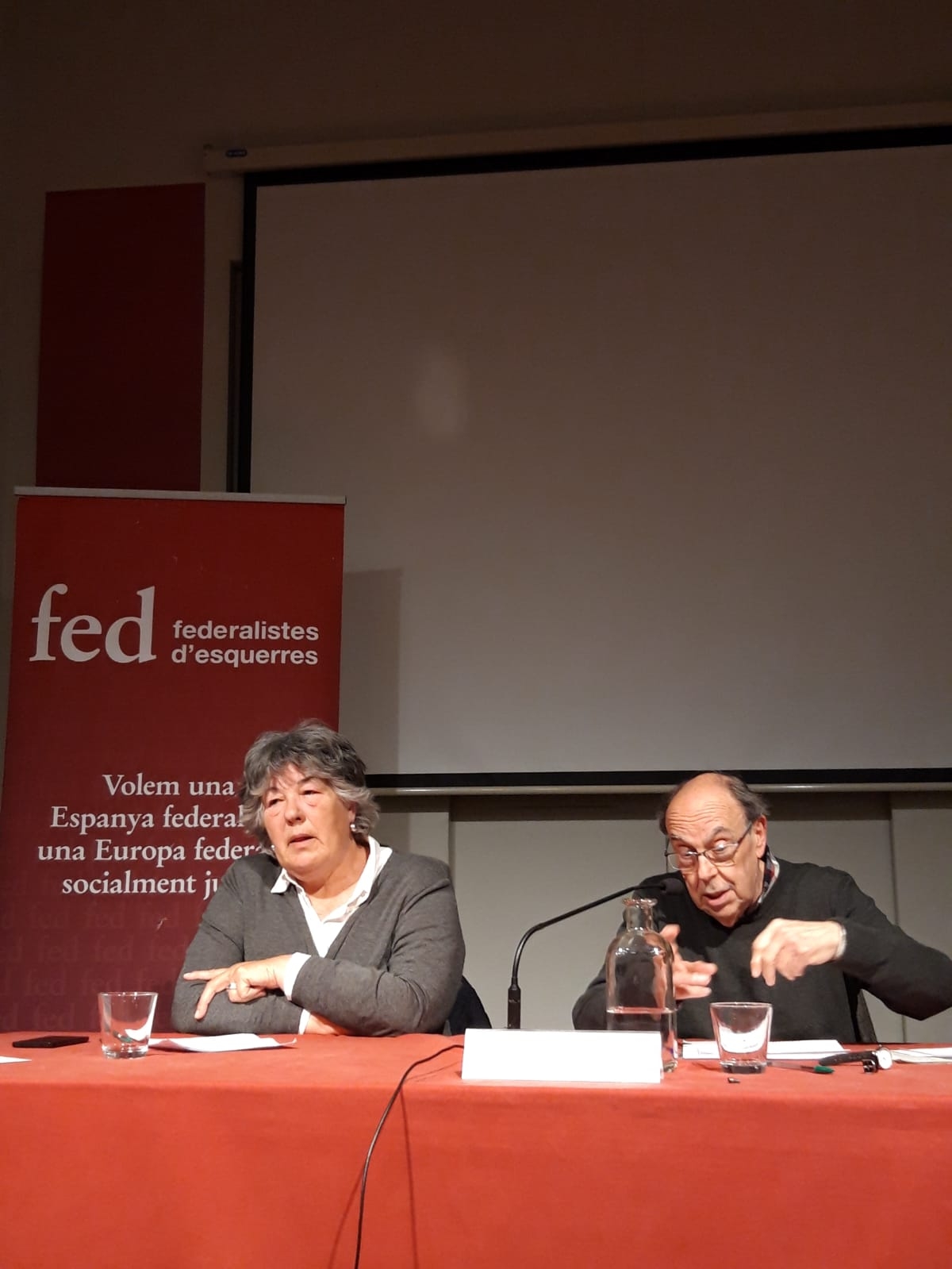 Salvador Jover, a la dreta, durant la conferència