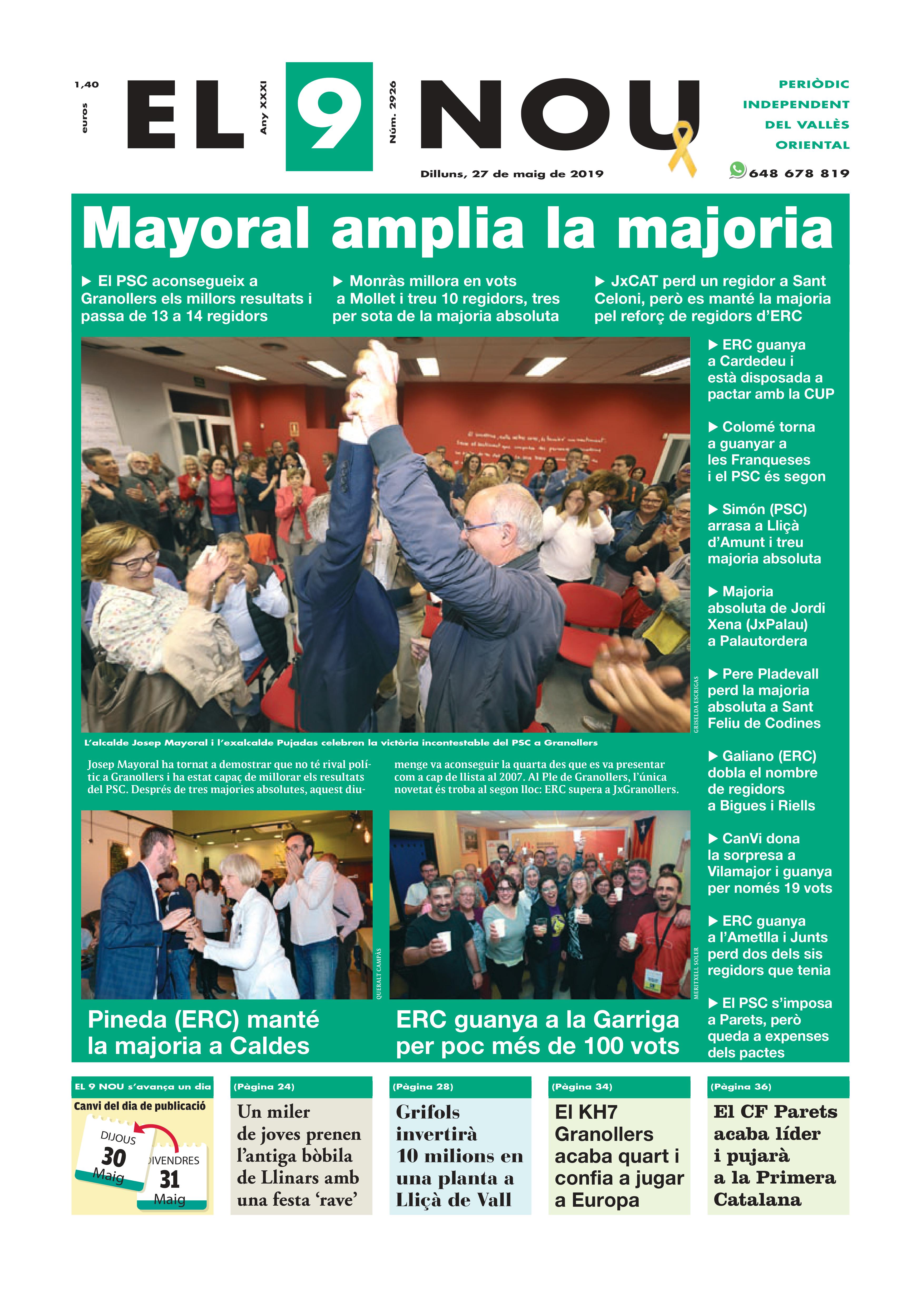 Primera plana EL 9 NOU 27_05_19 Vallès