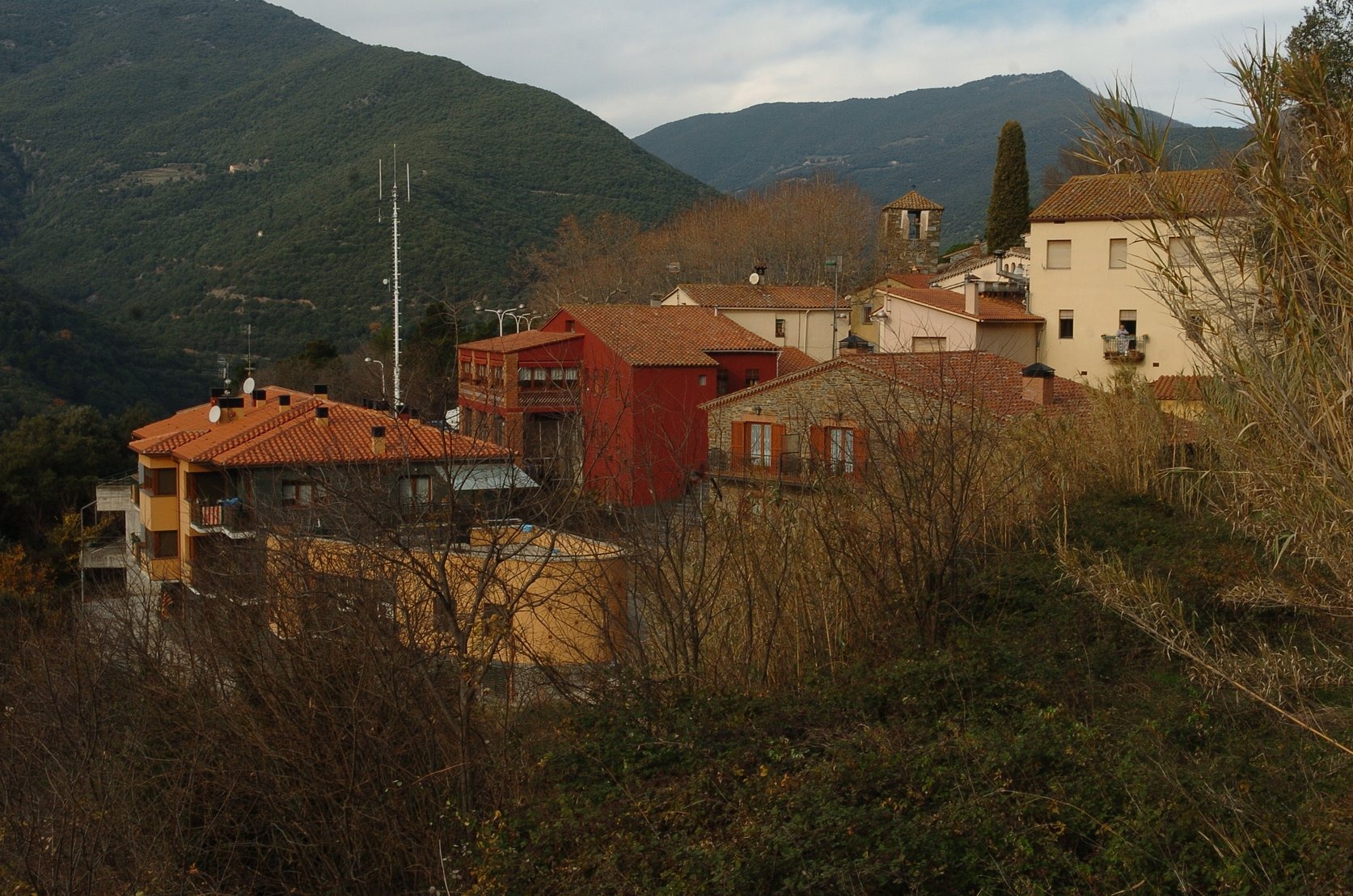 El poble de Montseny en una imatge d'arxiu