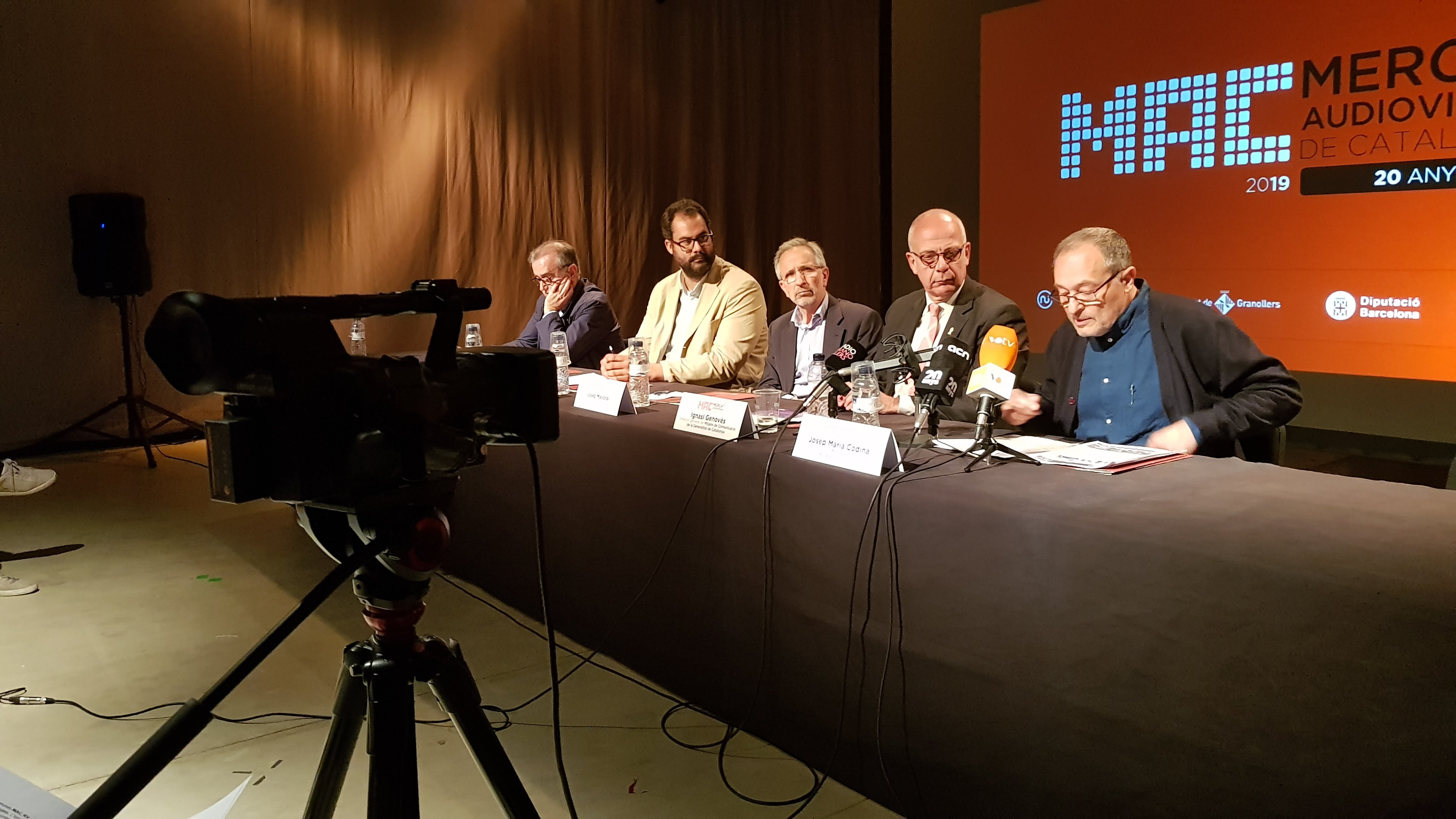 D'esquerra a dreta, Josep Maria Martí, Miquel Herrada, Josep Mayoral, Ignasi Genovès i Josep Maria Codina en la presentació