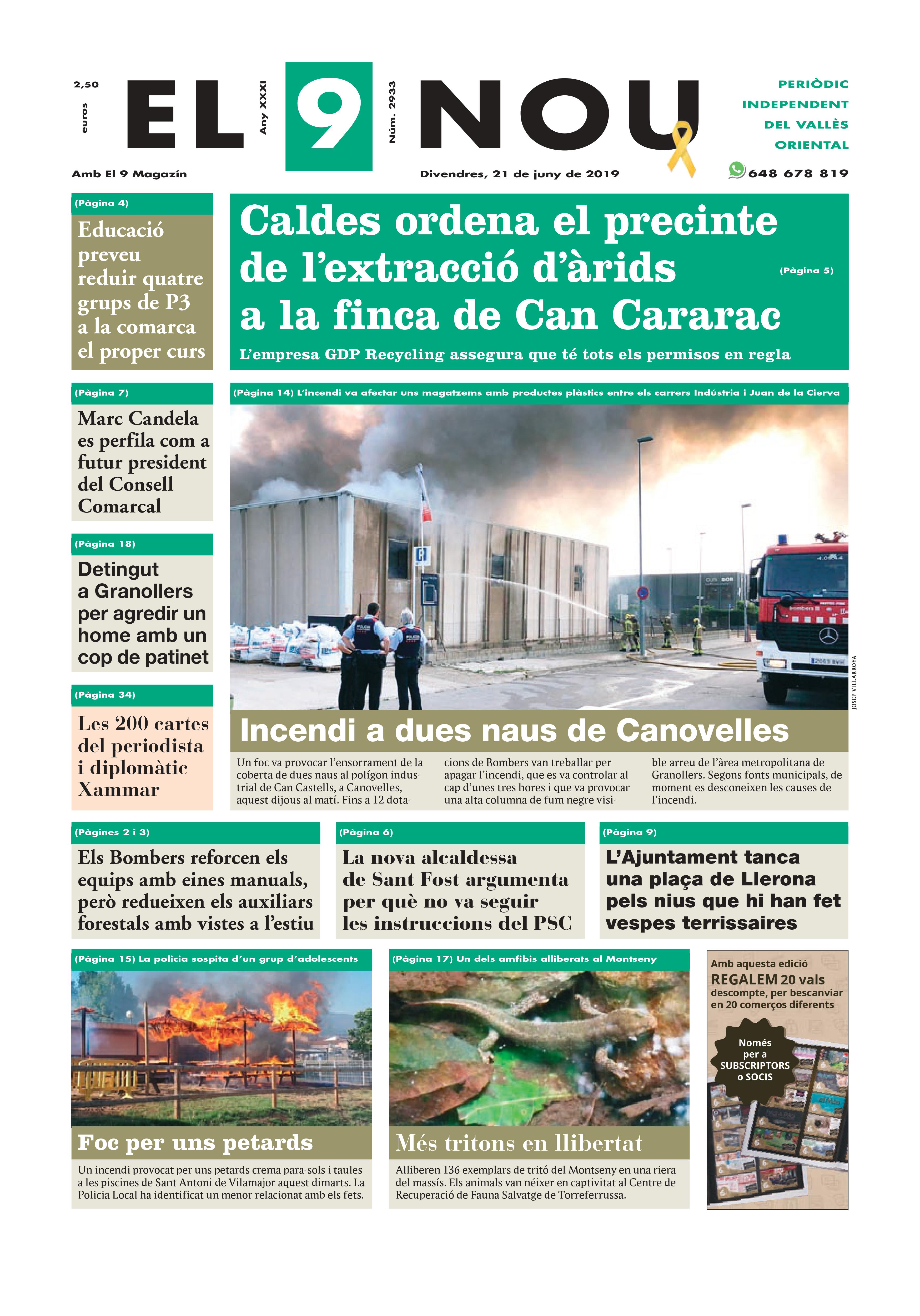 Primera plana EL 9 NOU 21_06_19 Vallès