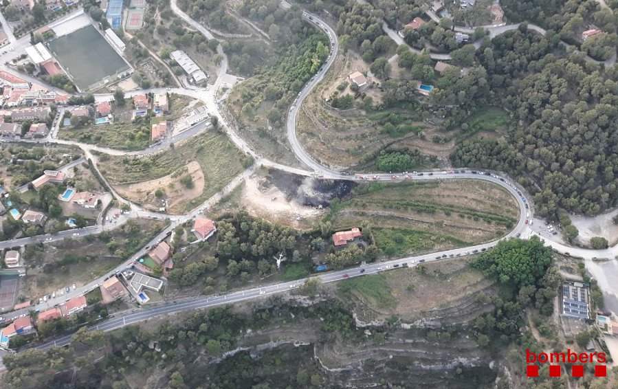 Vista aèria de la zona afectada pel foc