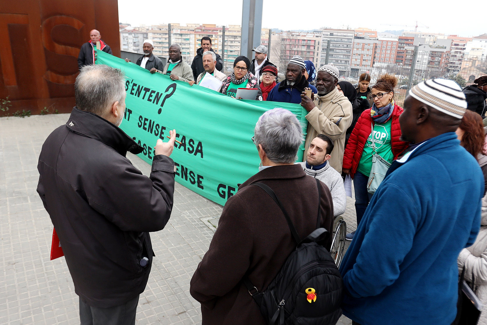 Una acció de la PAH davant dels jutjats de Granollers