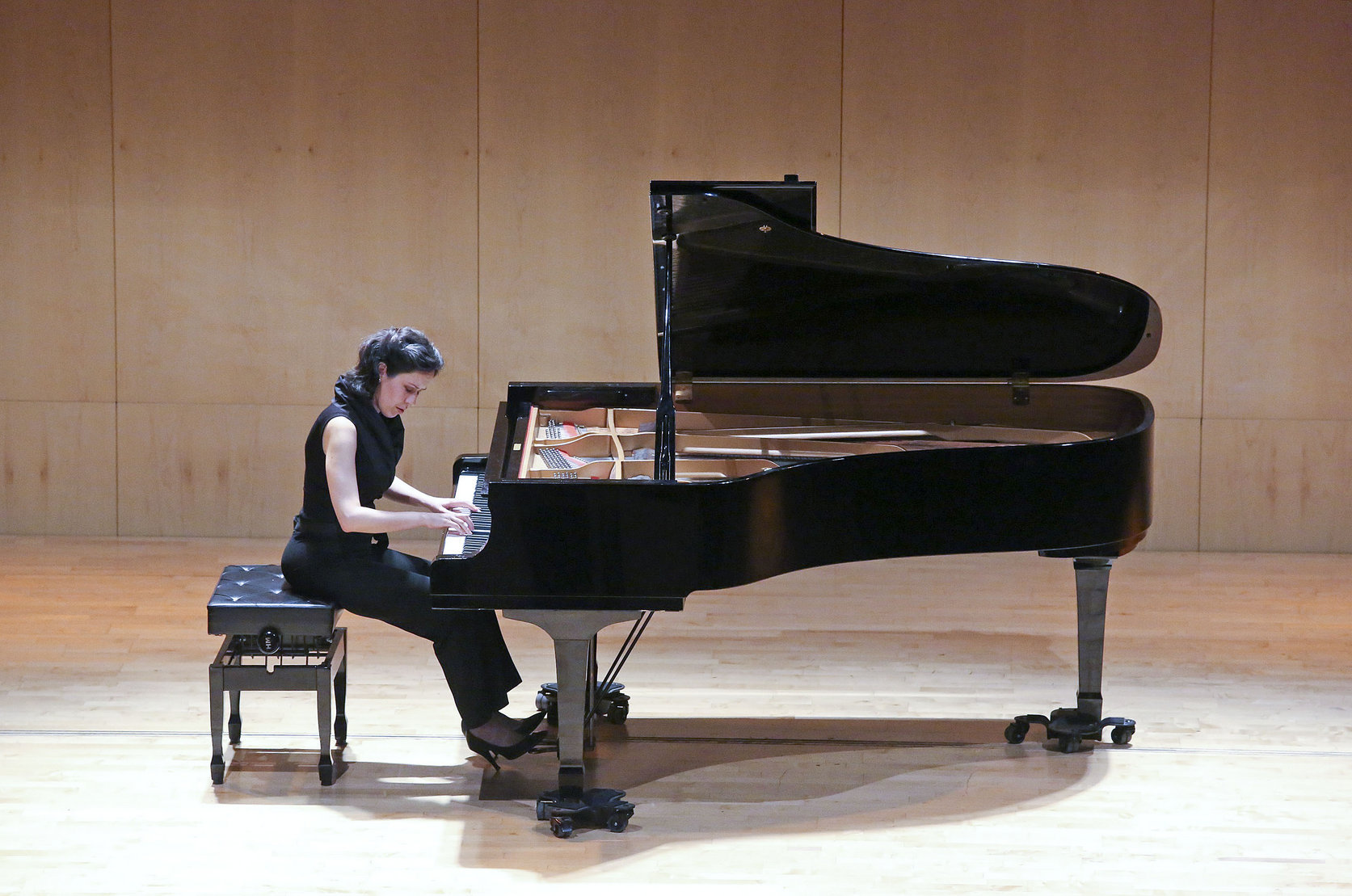 La pianista Alba Ventura, en un concert a l’Auditori Joaquim Maideu de L’Atlàntida el passat dia 24 de maig