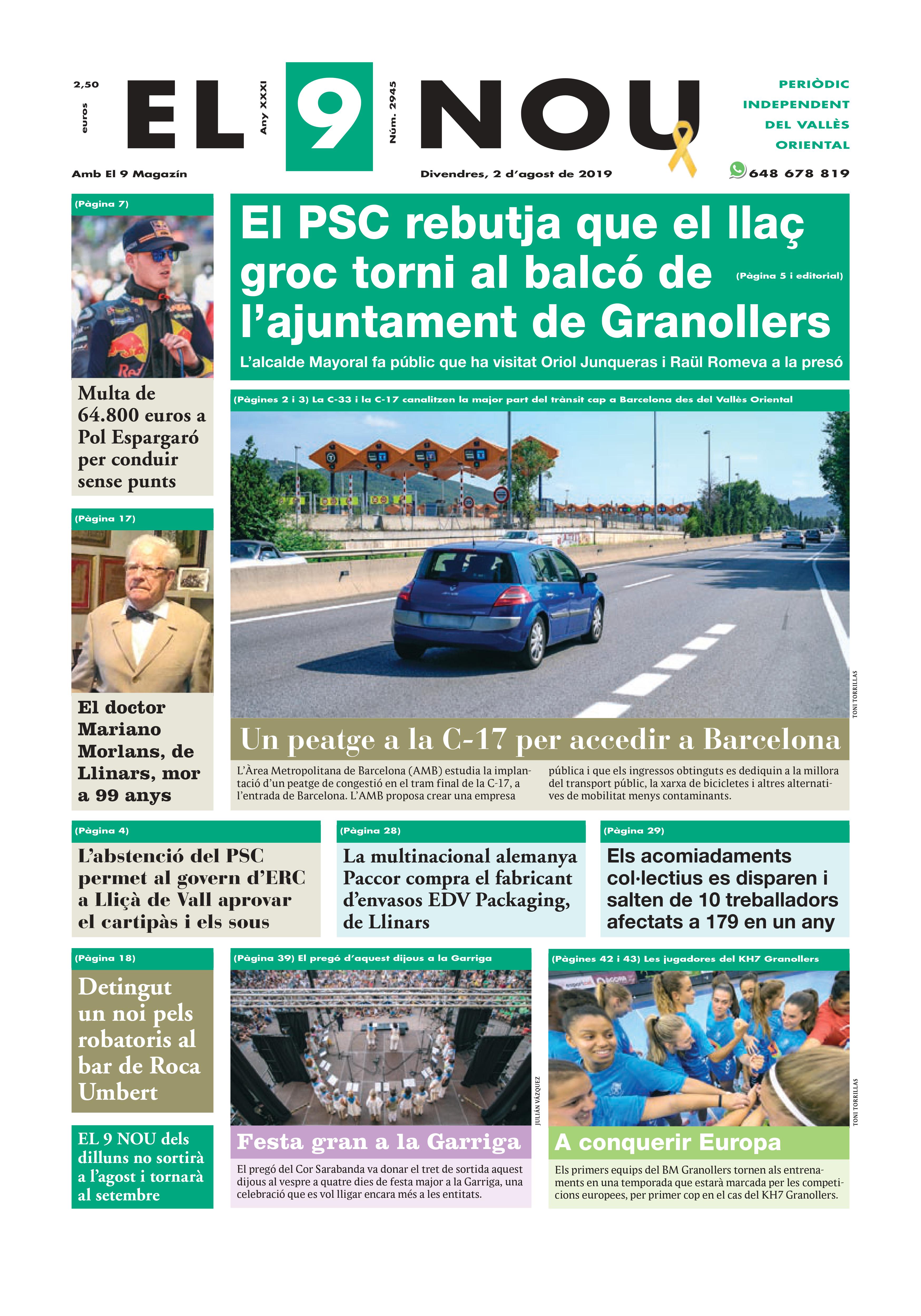 Primera plana EL 9 NOU 02_08_19