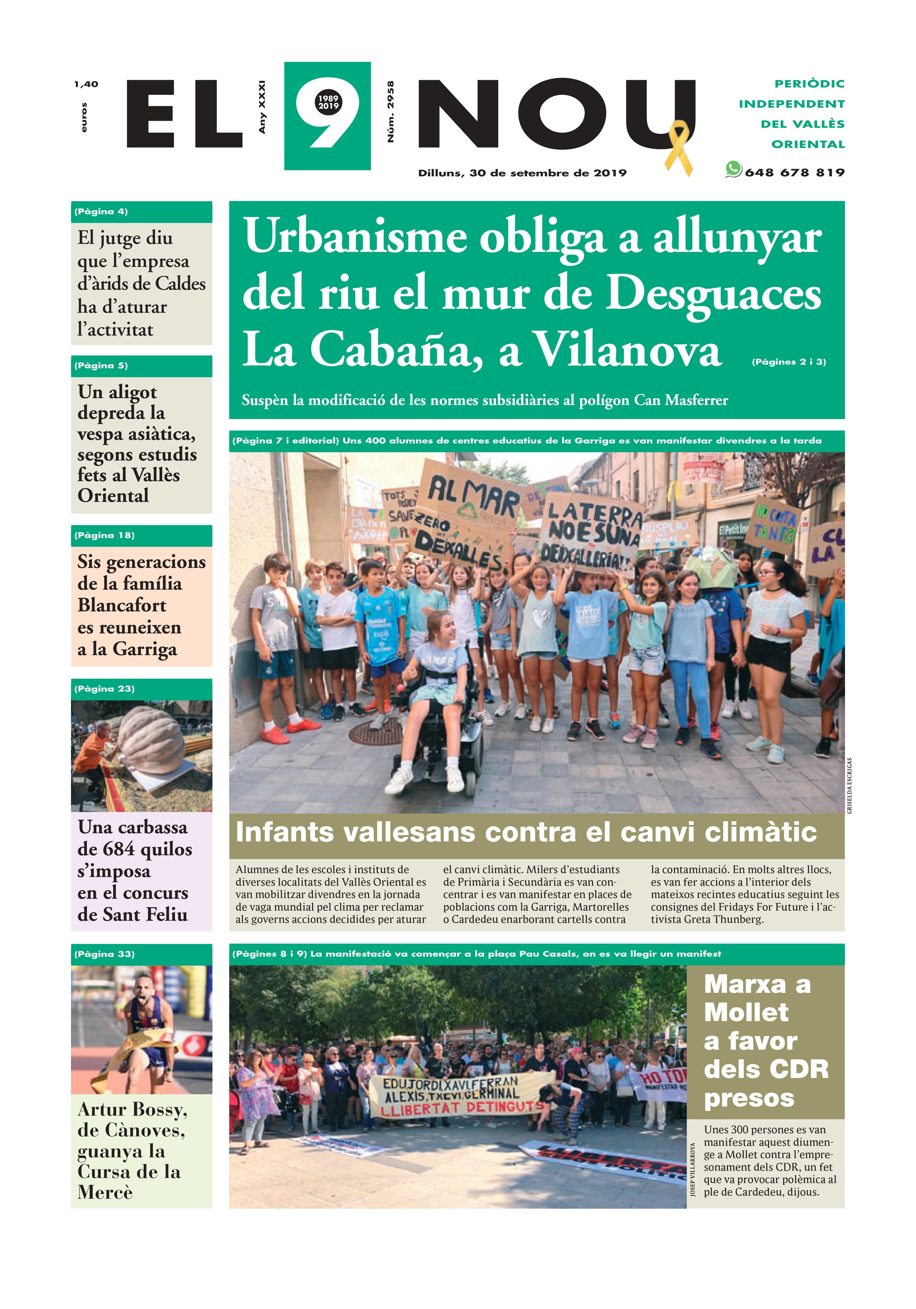 Primera Plana EL 9 NOU 30_09_19 Vallès