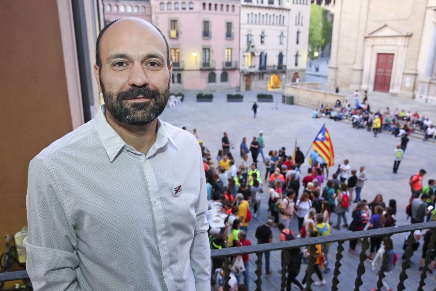 Marcel Mauri, vicepresident d'Òmnium a la seu d'EL 9 NOU