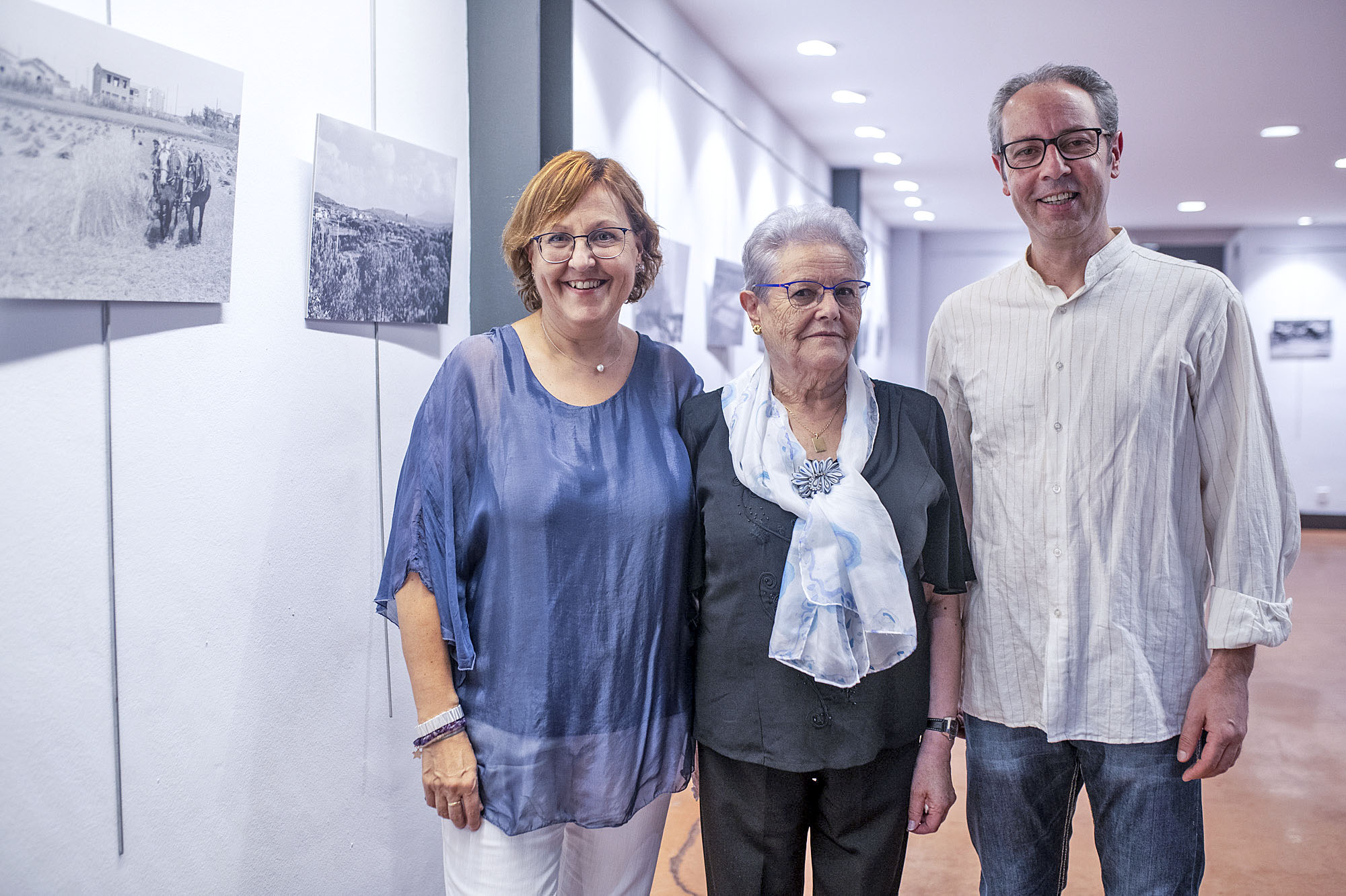 Rosa Papell, Carme Coma i Pere Papell, aquest divendres a la sala d’exposicions del Centre Cultural Costa i Font