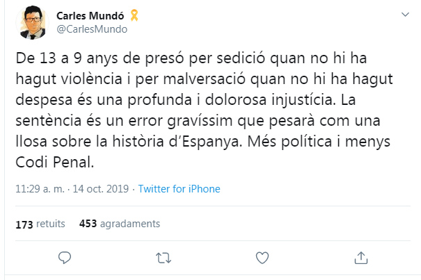 Piulada de Carles Mundó