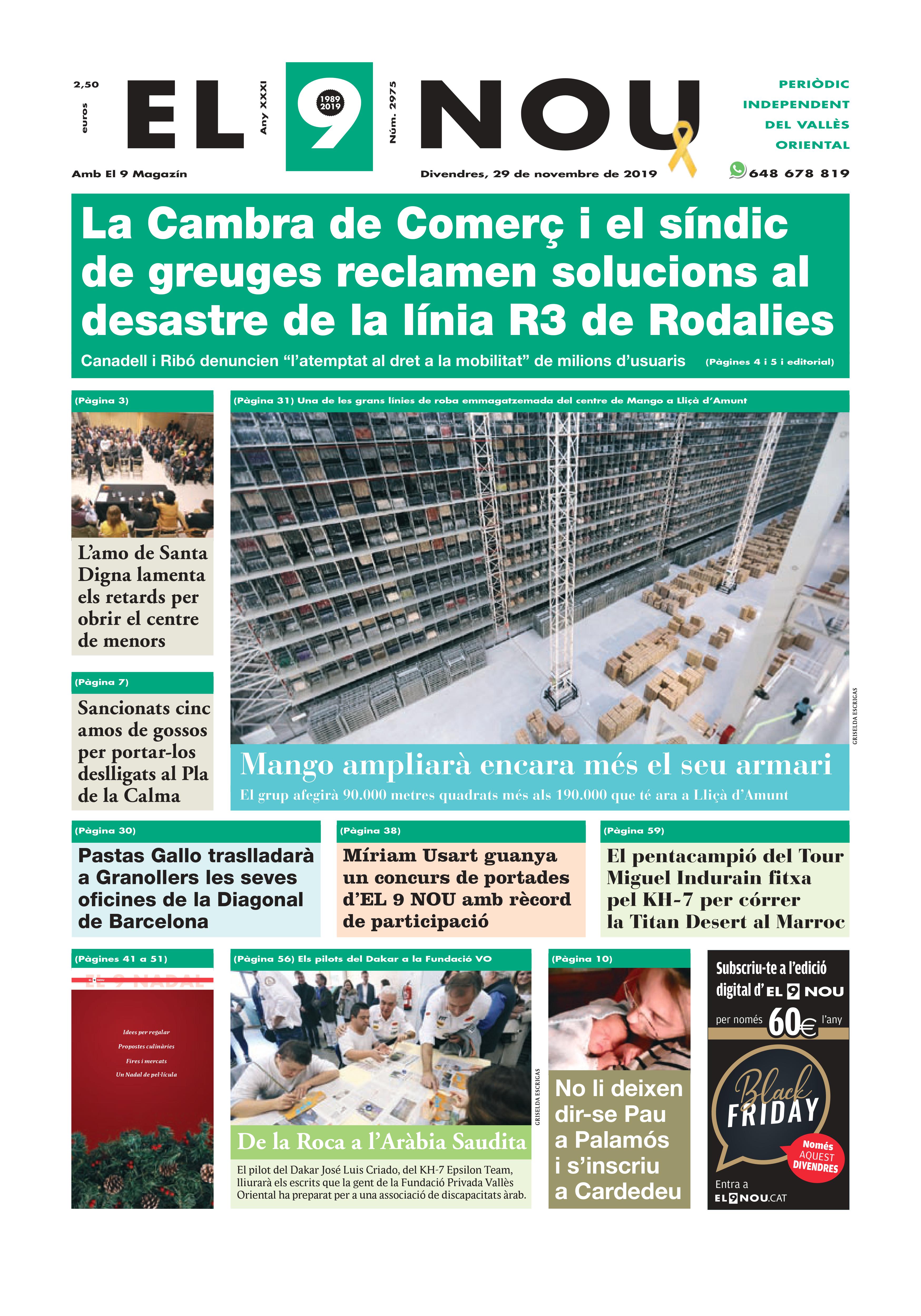 191129 EL 9 NOU Primera Plana