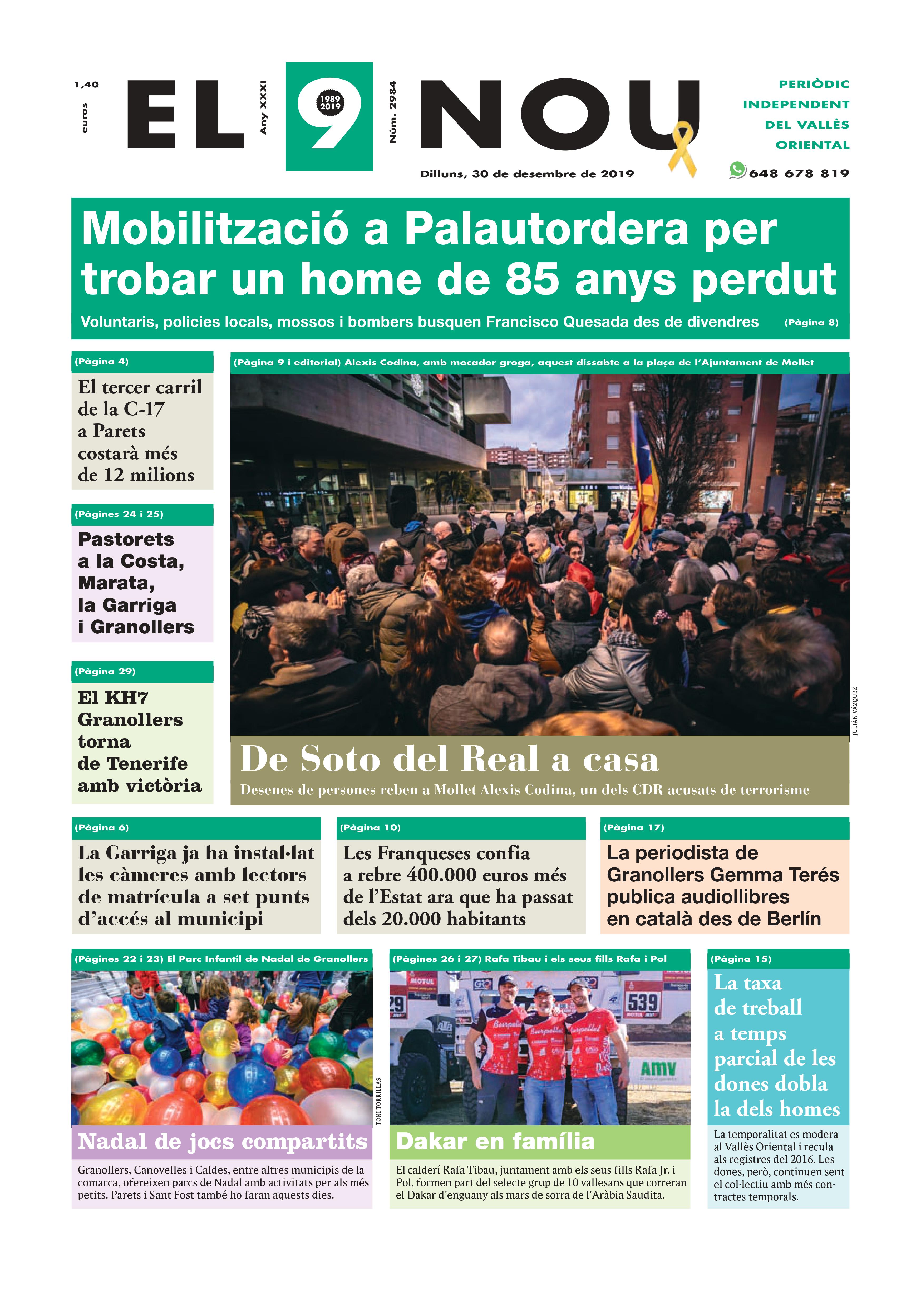 191230 EL 9 NOU Primera Plana
