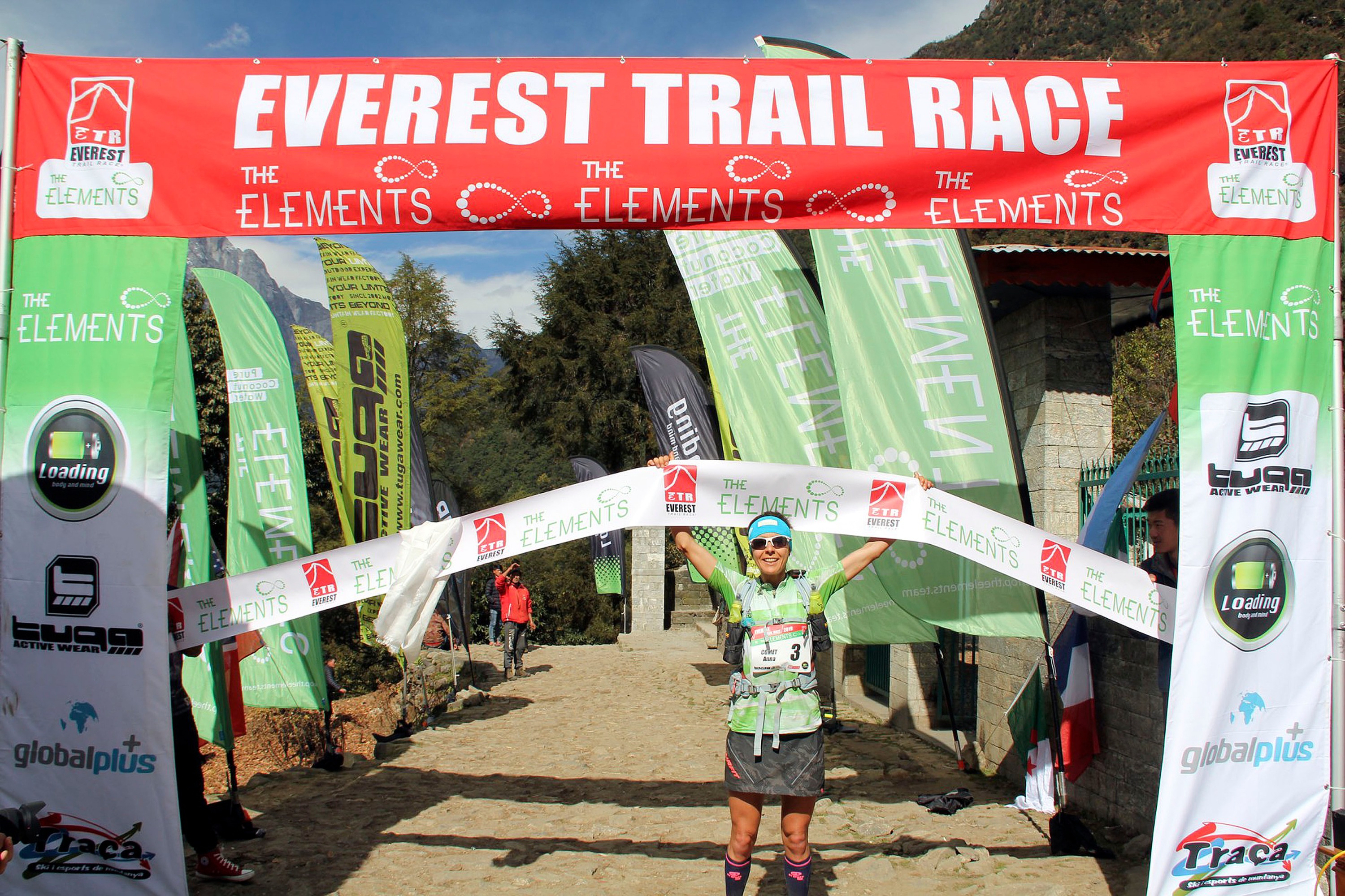 Anna Comet a l'arribada de l'edició d'aquest any de l'Everest Trail Race