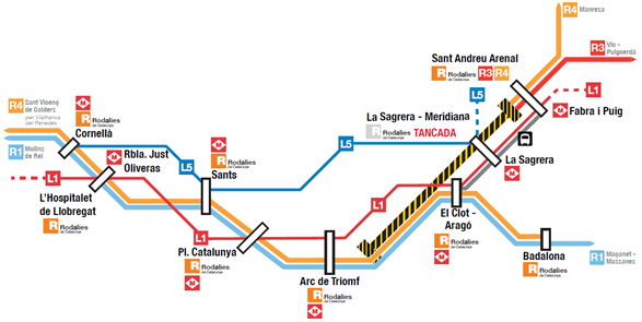 Renfe i Transports Metropolitans de Barcelona han dissenyat un pla alternatiu
