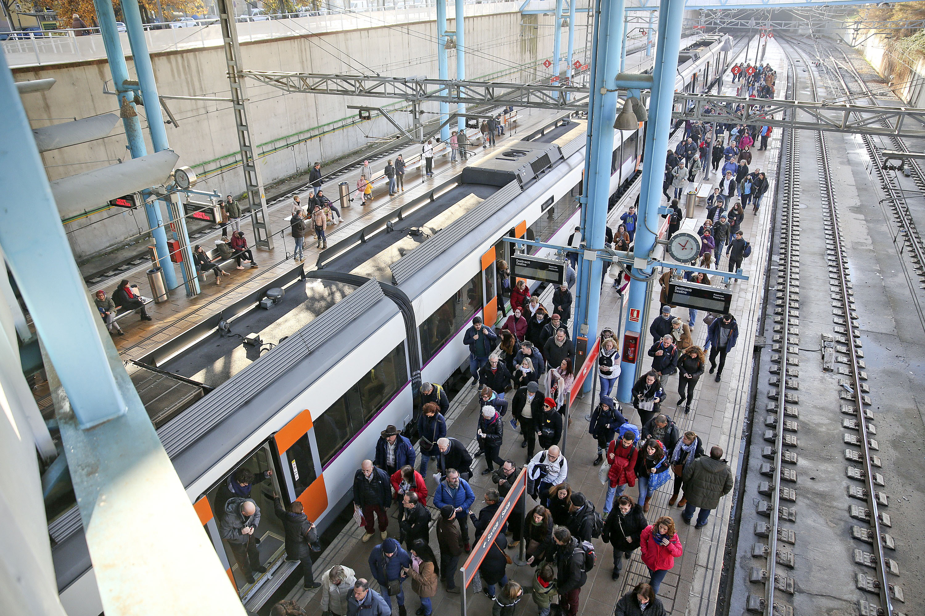 Imatge de l’estació de tren de Vic, divendres al matí