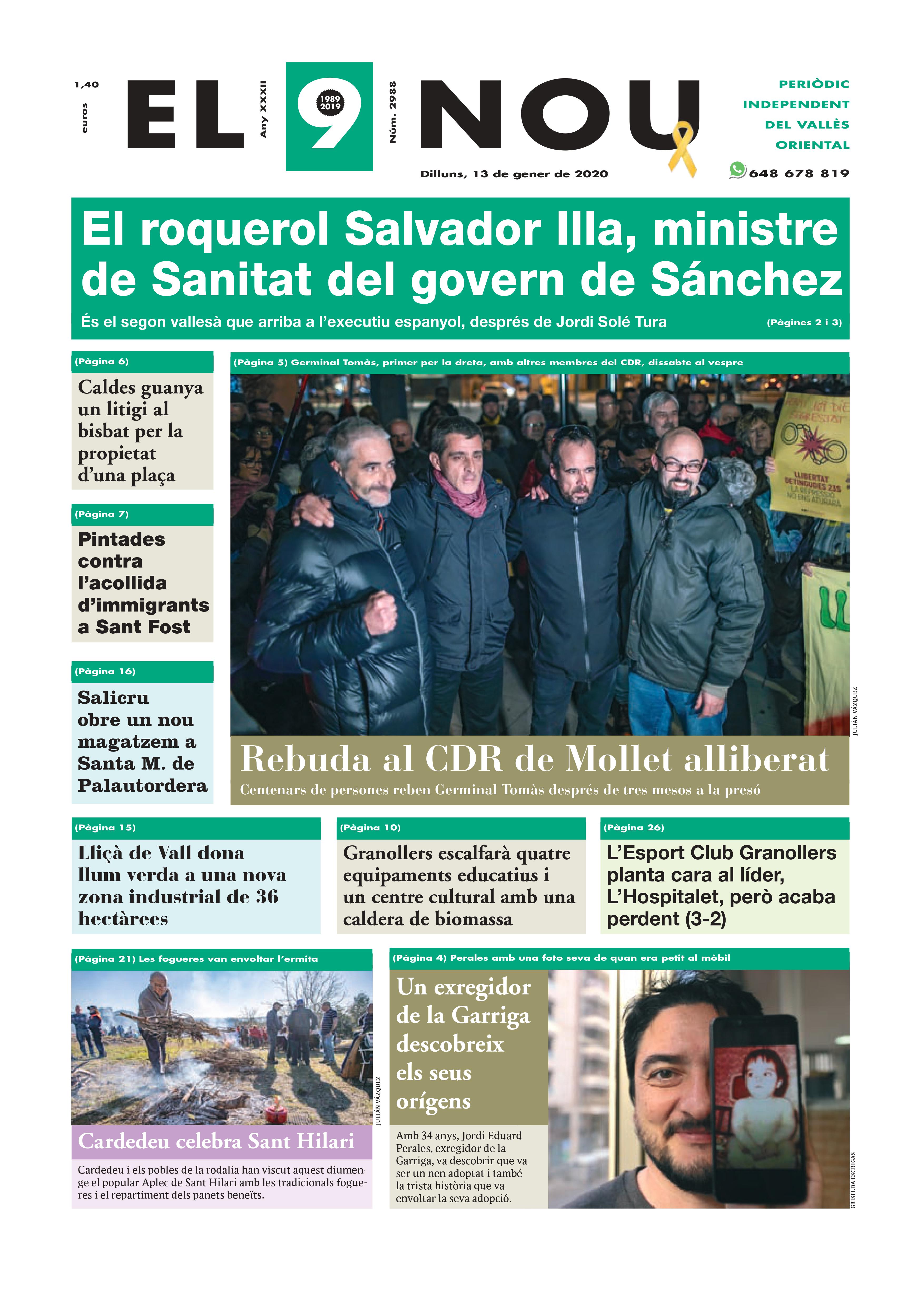 Portada EL 9 NOU del Vallès Oriental 13/01/20