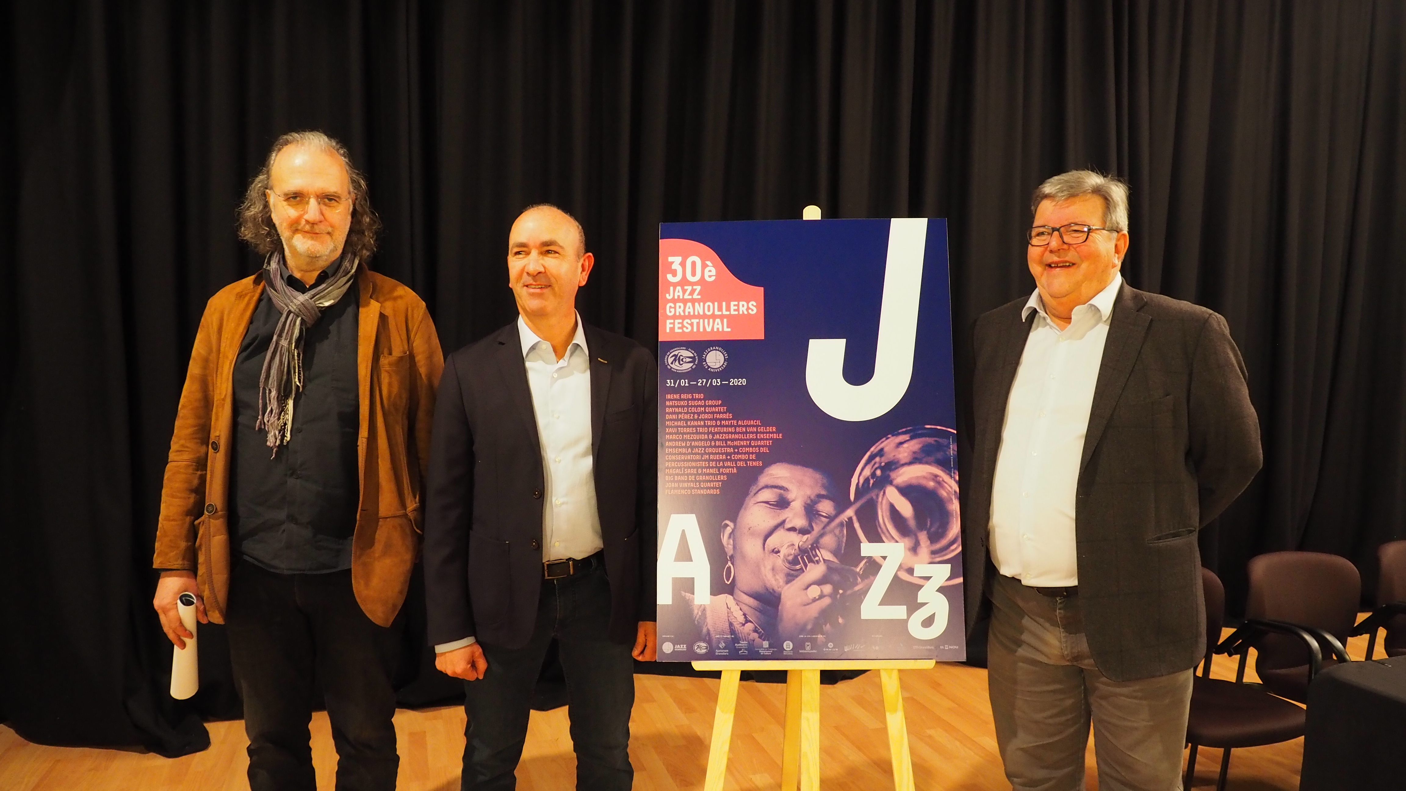 Joan Sanmartí, Josep Rius i Lluís Sitjes en la presentació del Festival