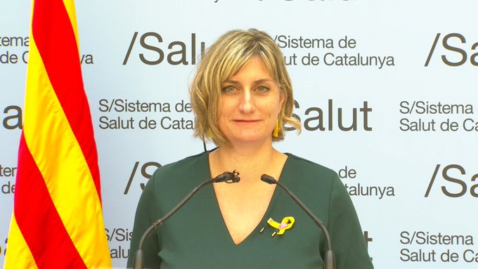Alba Vergés en una compareixença diària telemàtica amb els mitjans