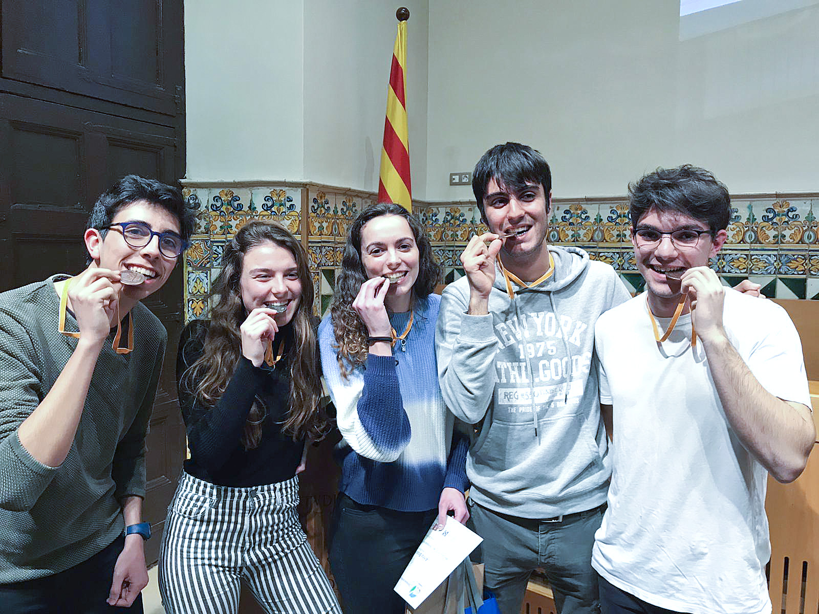 Els alumnes que van obtenir medalla a l'Olimpíada de Catalunya