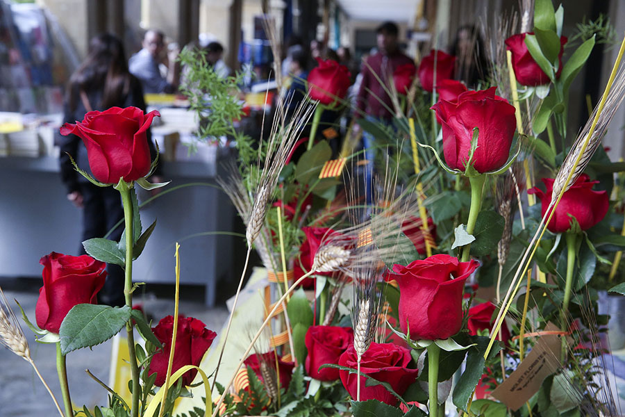 Ambient de Sant Jordi a Manlleu, el 2019