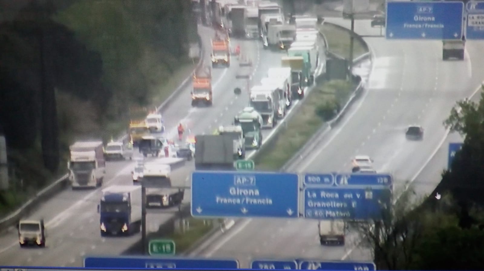 El punt de l'accident en una imatge de les càmeres de trànsit difosa pel Servei Català de Trànsit