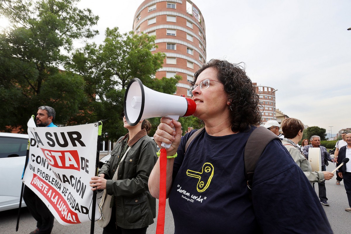 Mireia Font en una manifestació a la ronda Sud el maig de l'any passat