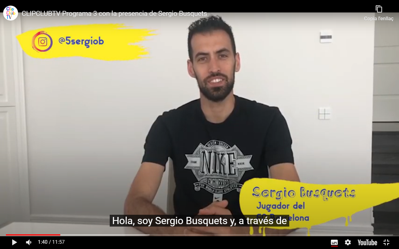 Sergi Busquets, jugador del Barça, en la seva aparició al programa