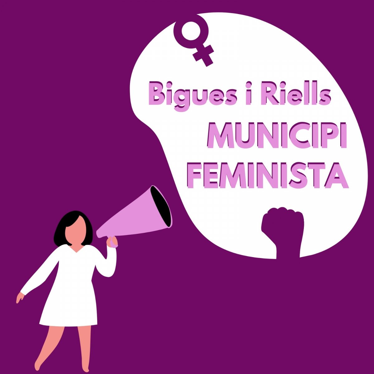 El logotip de Bigues i Riells del Fai com a municipi feminista