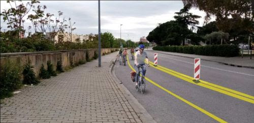 Imatge virtual del futur carril bici del passeig de la Ribera