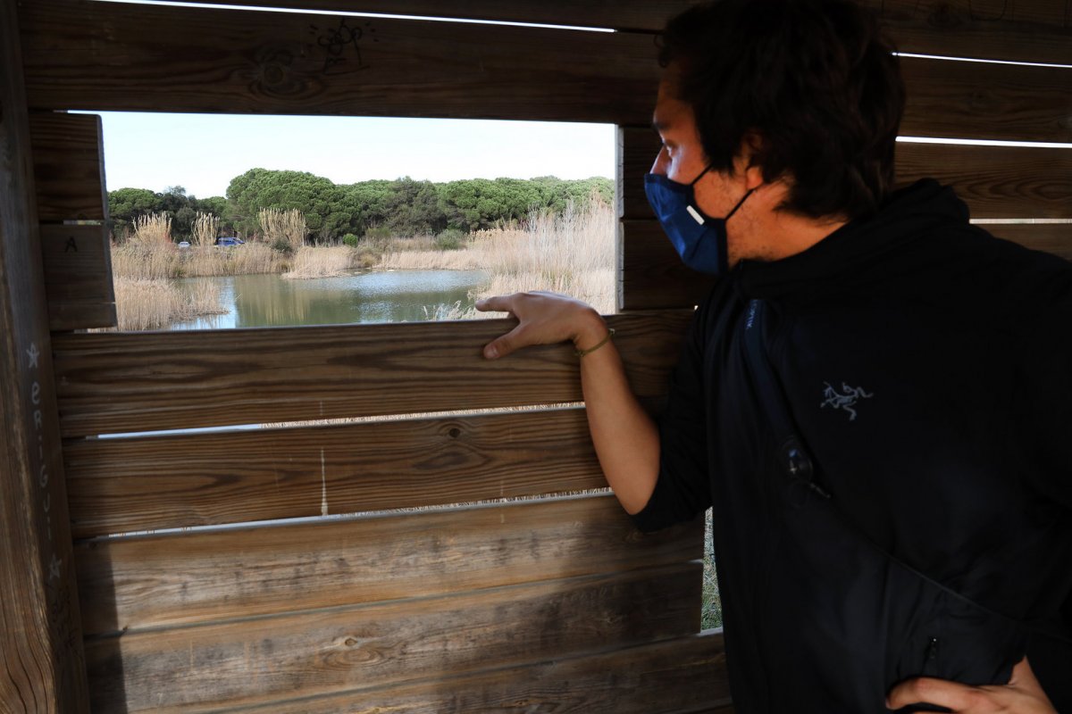 Oriol Baena de la Societat Catalana d'Herpetologia a l'aguiat de Can Dunyó