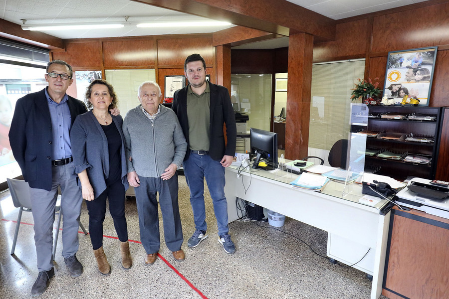 Les tres generacions de la família: Quim Casas, Maria Carme Domènech, Francisco Domènech i Marc Casas